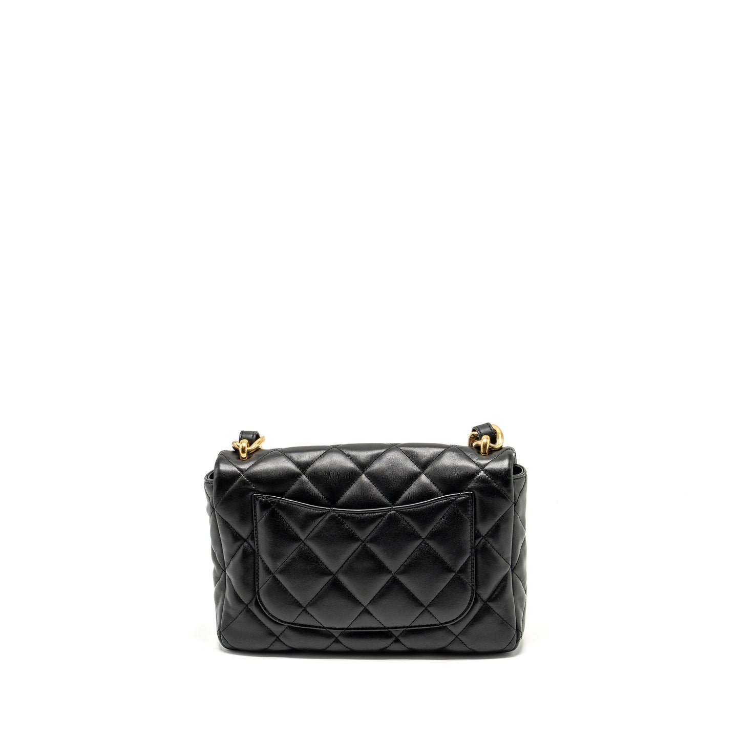 Chanel Giant Quilted flap lambskin GHW microchip Black Shoulder Bag