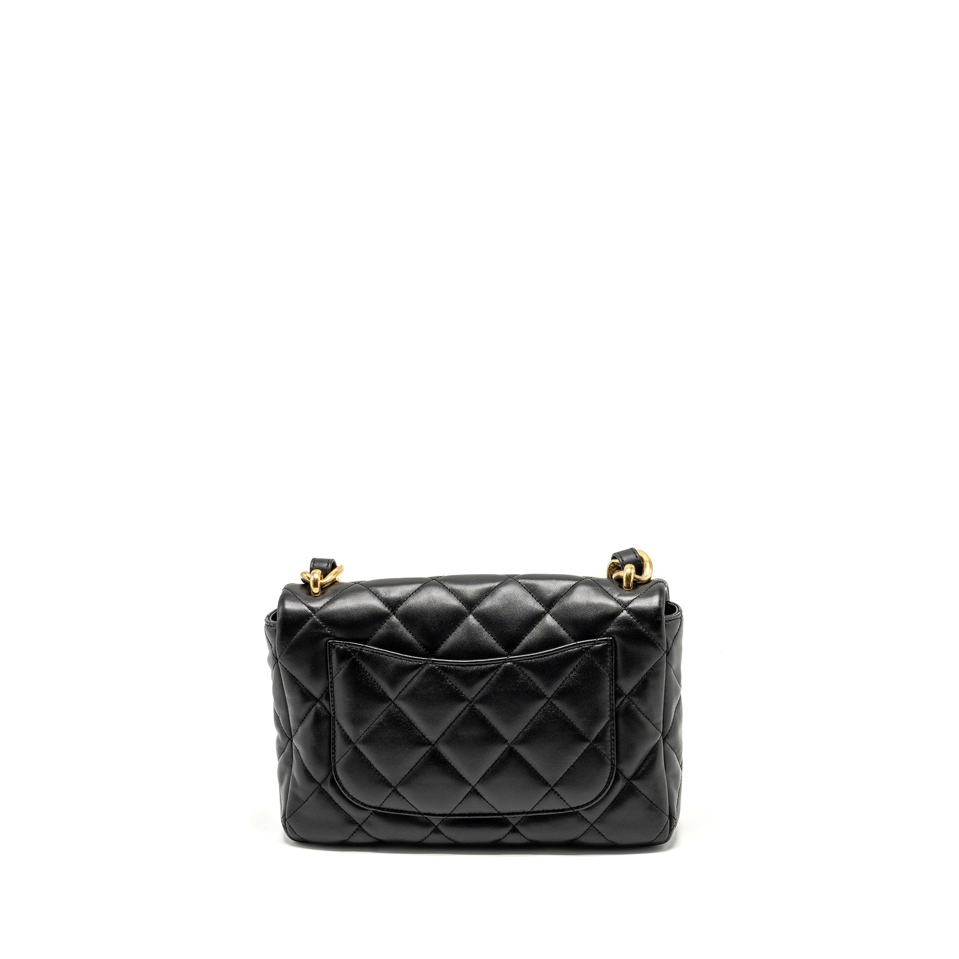 Chanel Giant Quilted flap lambskin GHW microchip Black Shoulder Bag