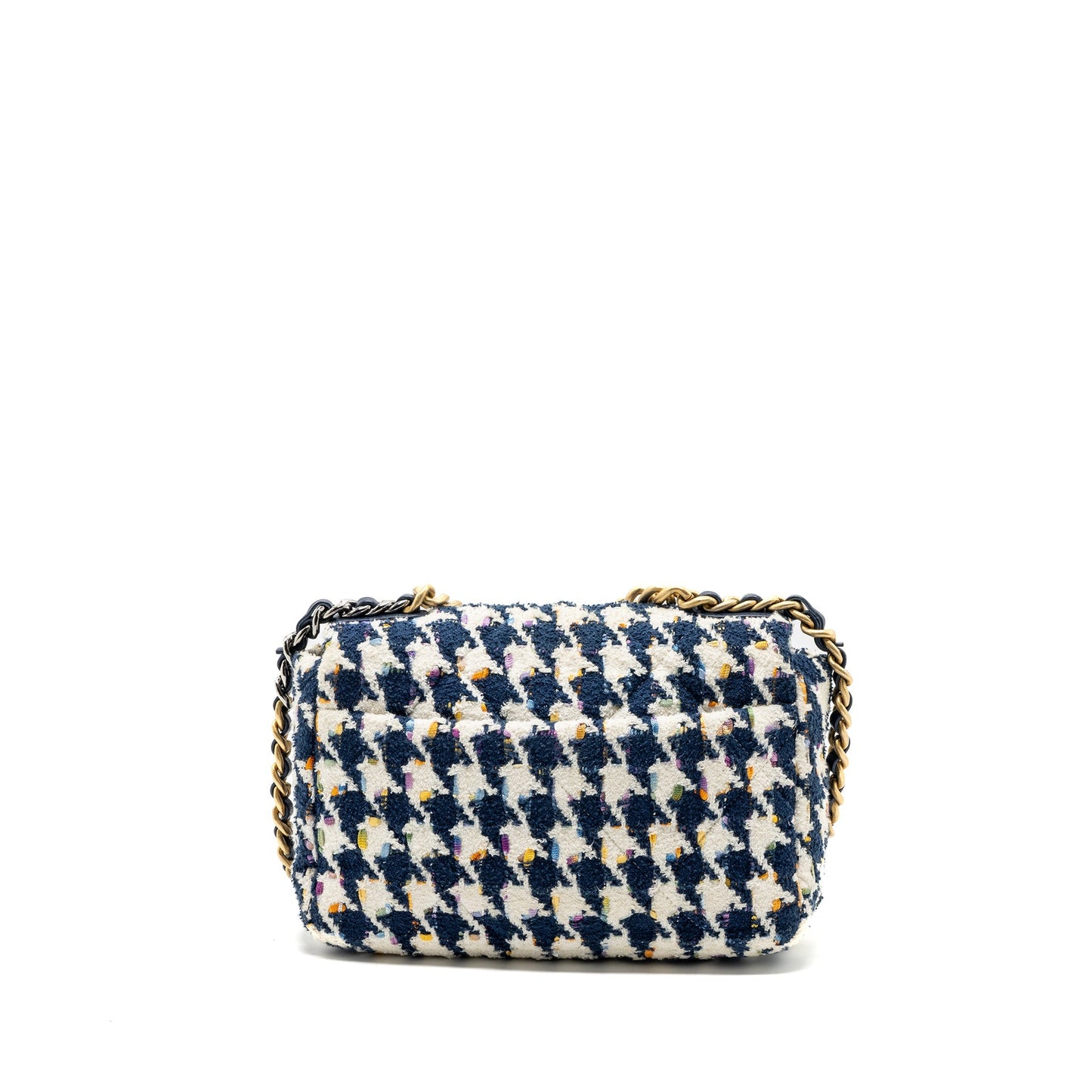 Chanel 19 fabric hardware Multicolor Multicolour White Blue Small Handbag