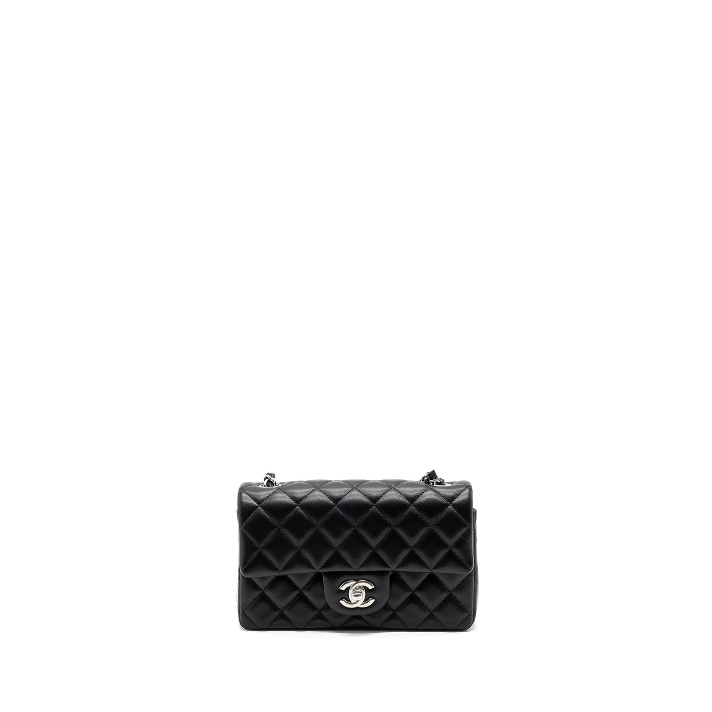 Chanel rectangular flap lambskin SHW MICrochip Black Shoulder Bag Microchip 4
