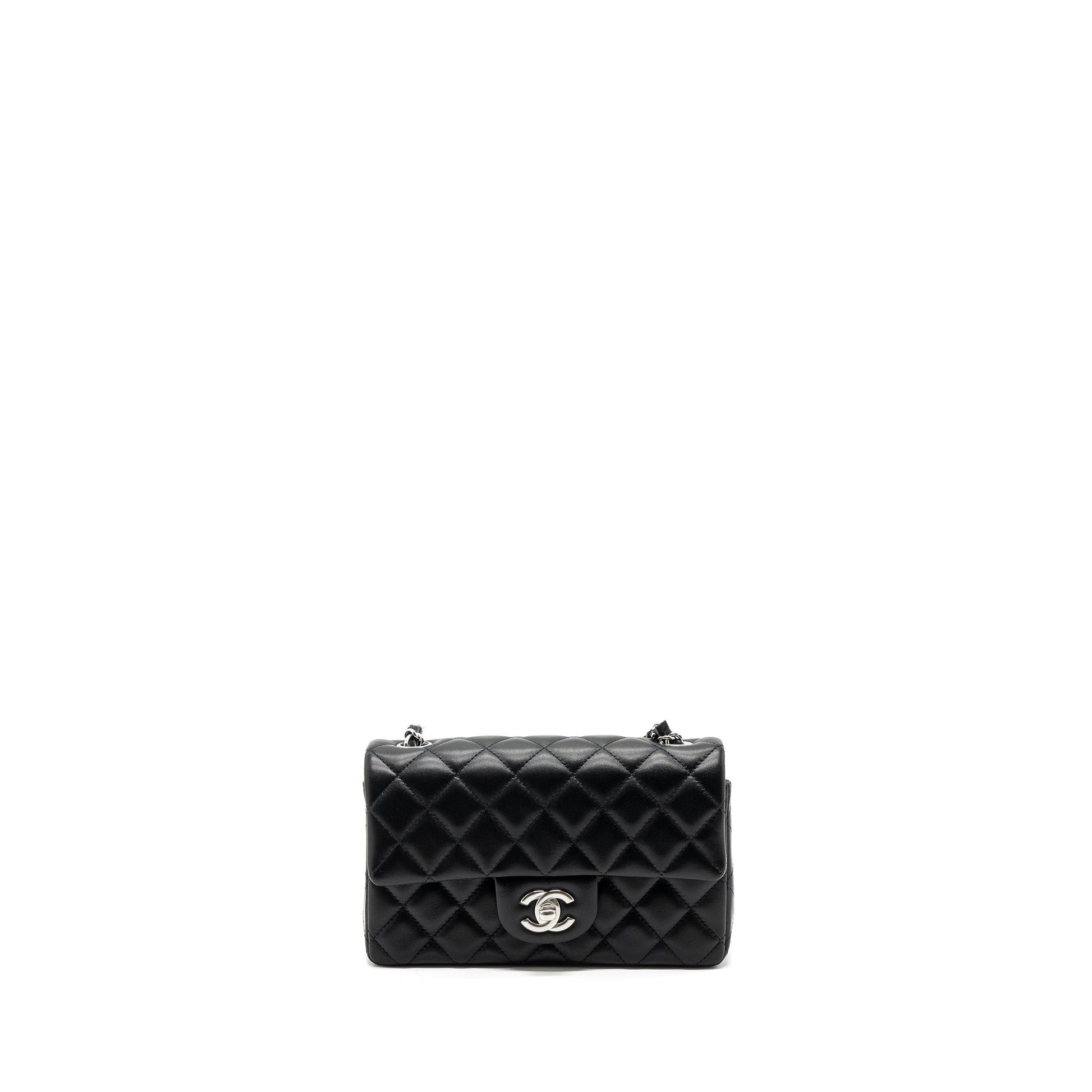 Chanel rectangular flap lambskin SHW MICrochip Black Shoulder Bag Microchip 4