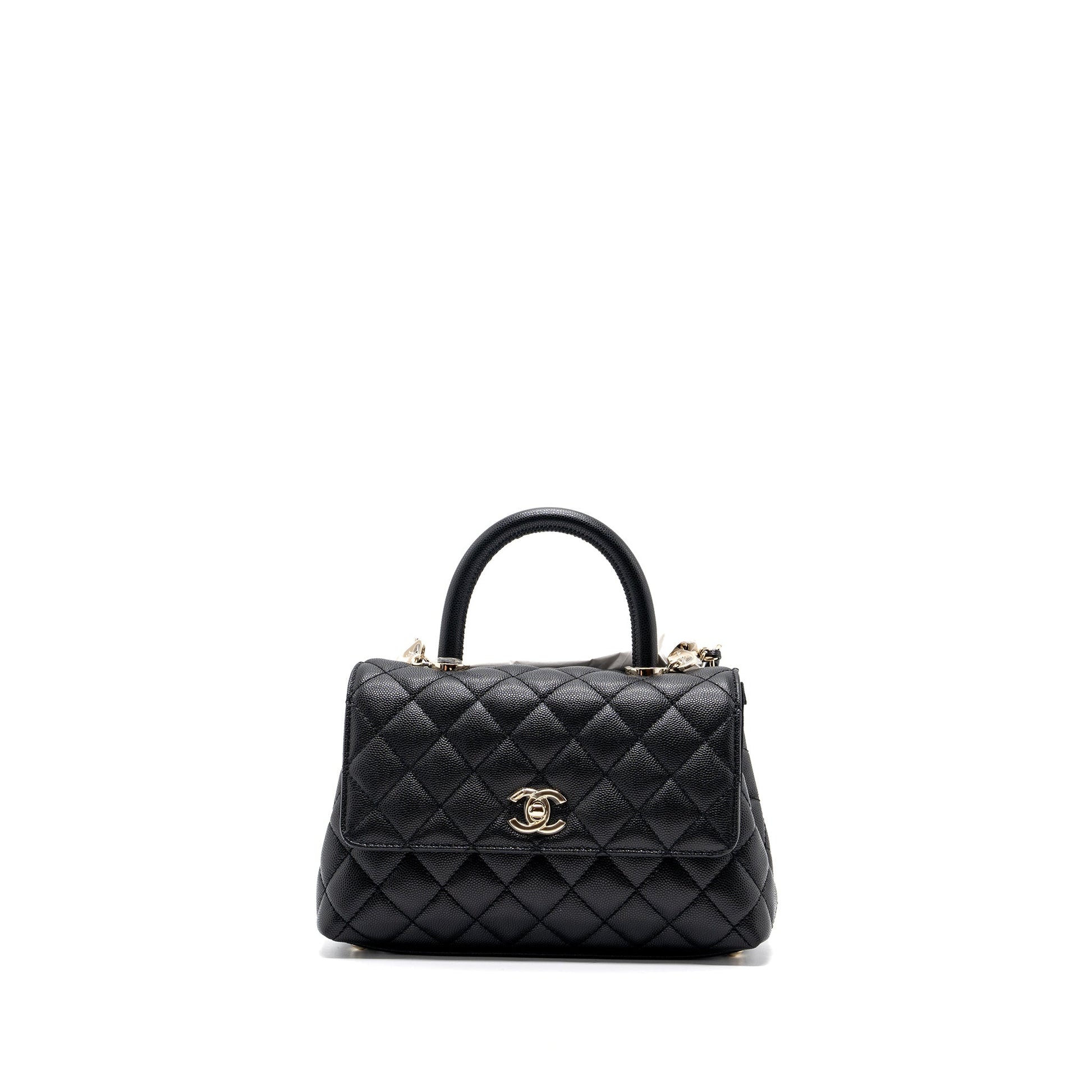 Chanel coco handle caviar LGHW Microchip Black Small Handbag Microchip 11