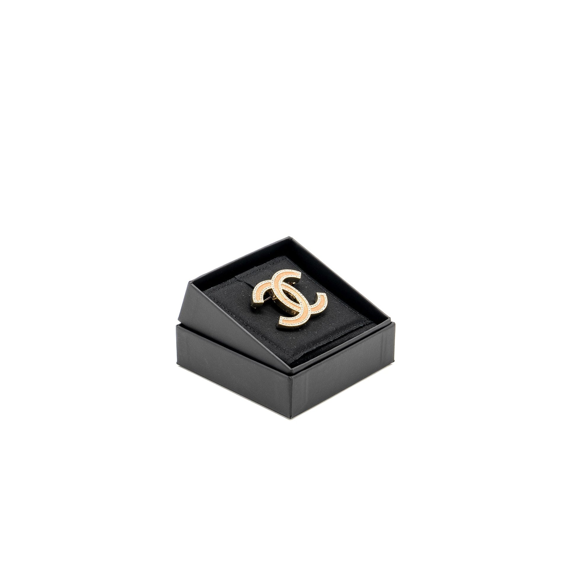 Chanel 21S CC Logo Brooch Crystal GHW Pink Handbag