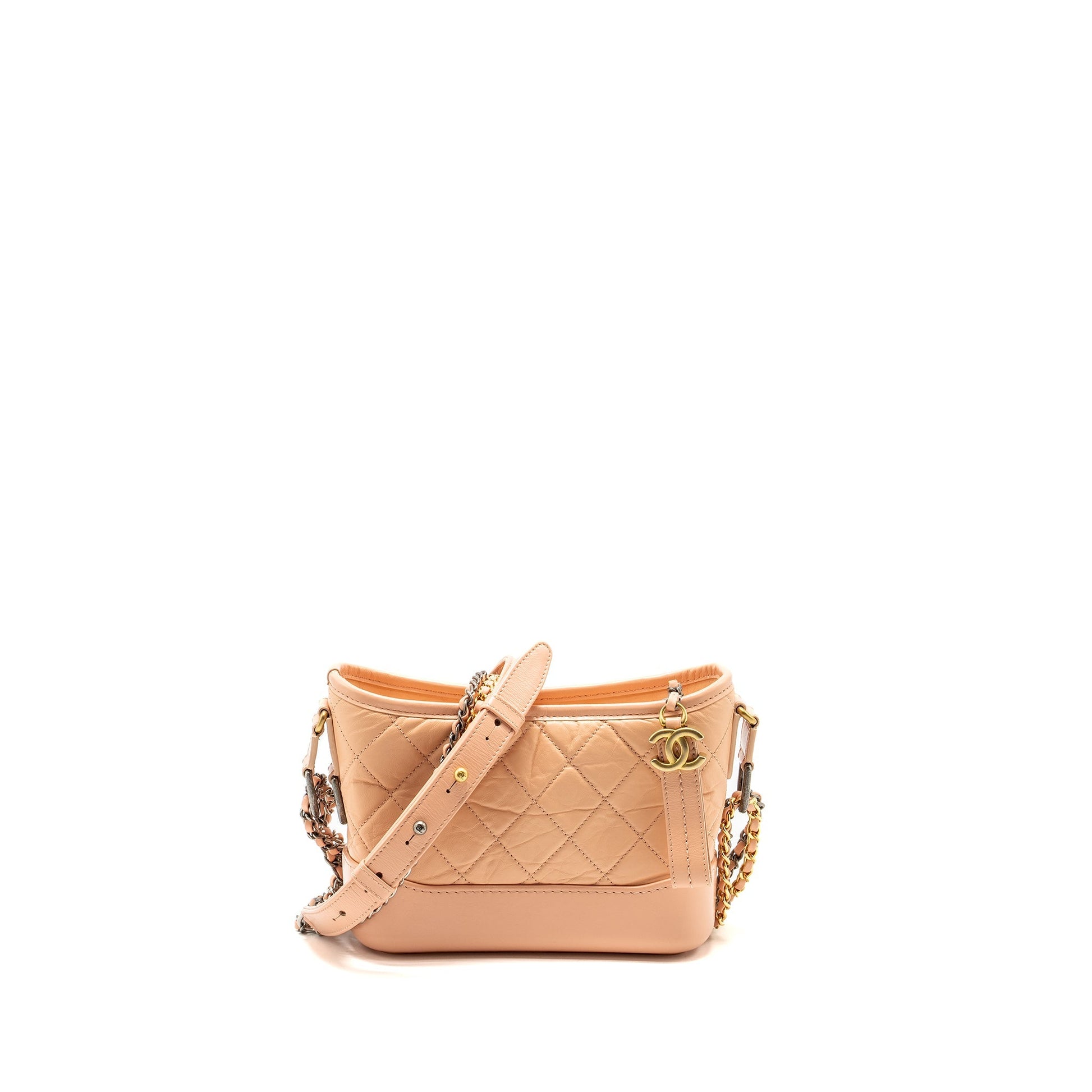 Chanel Gabrielle Hobo Calfskin Hardware Multicolour Pink Small Shoulder Bag