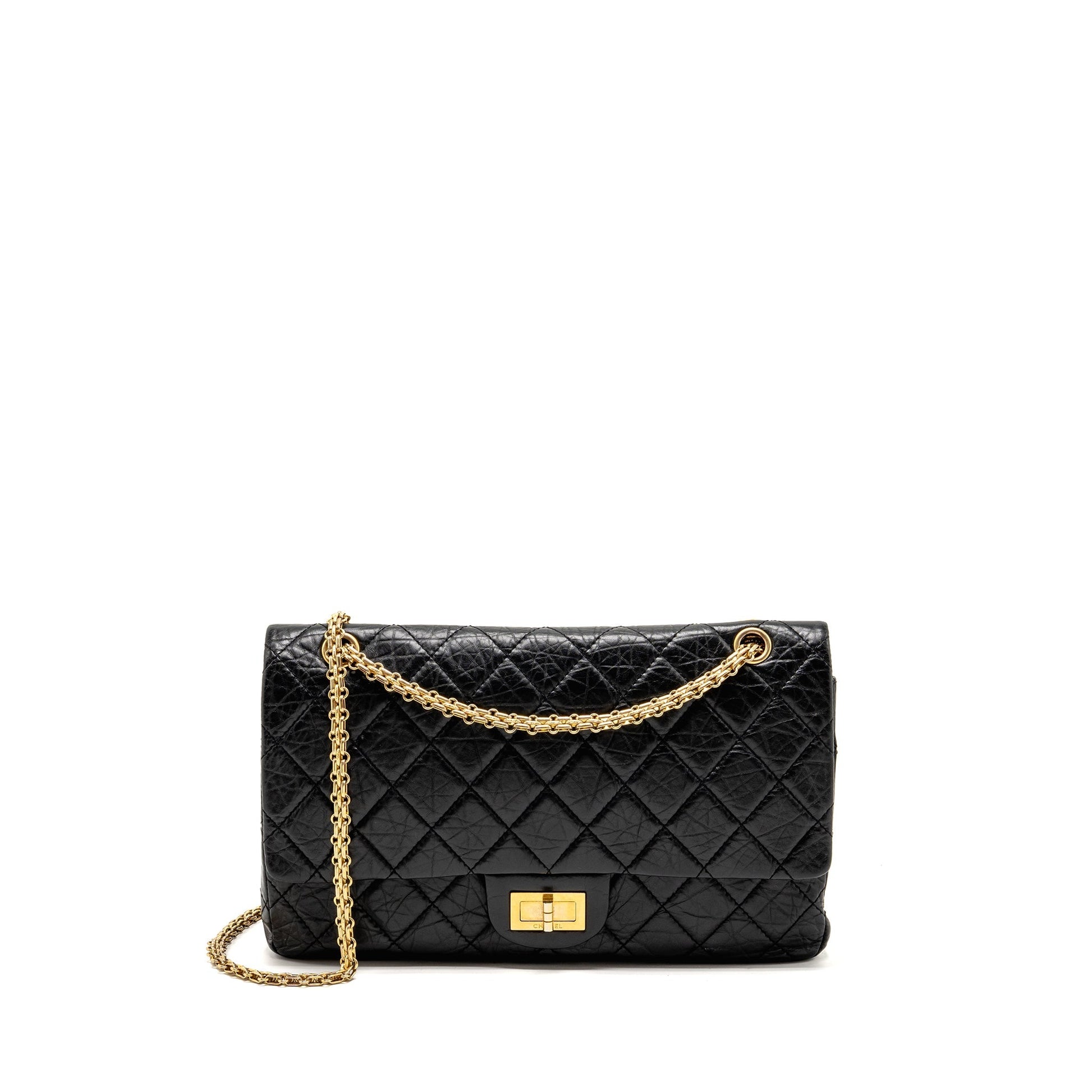 Chanel 2.55 227 Reissue Double Flap Aged Black Shoulder Bag