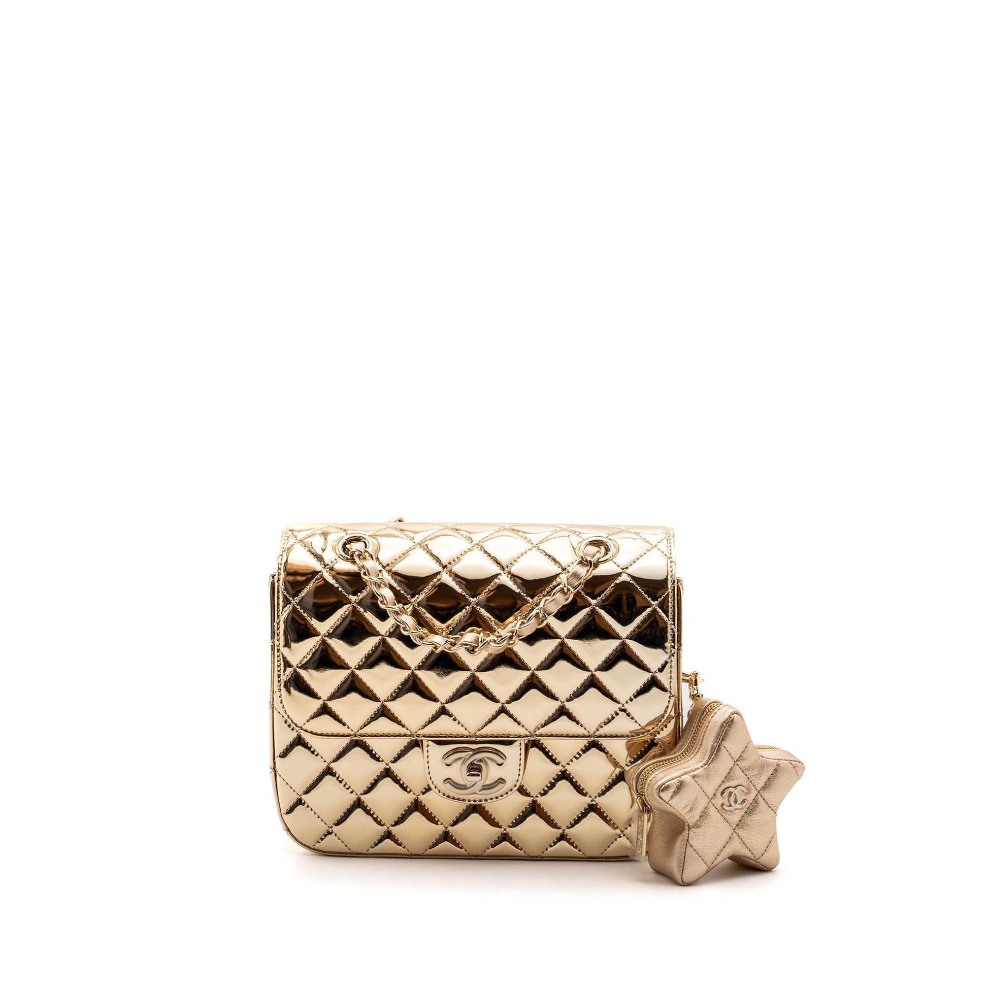 Chanel 24c Backpack tar Patent LGHW microchip Gold Lghw Microchip