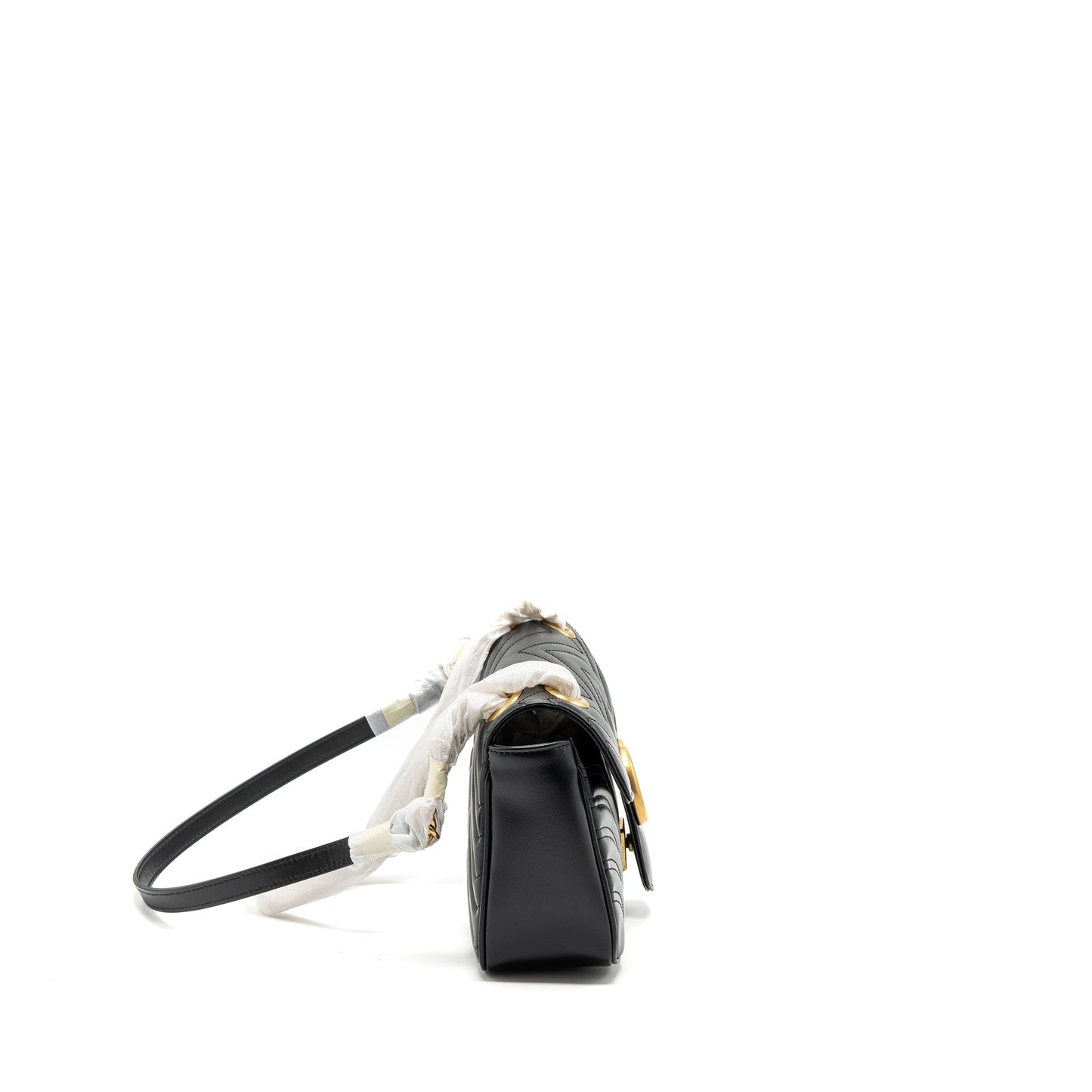 Gucci Marmont Bag Calfskin Black Small Travel Bag Black Ghw