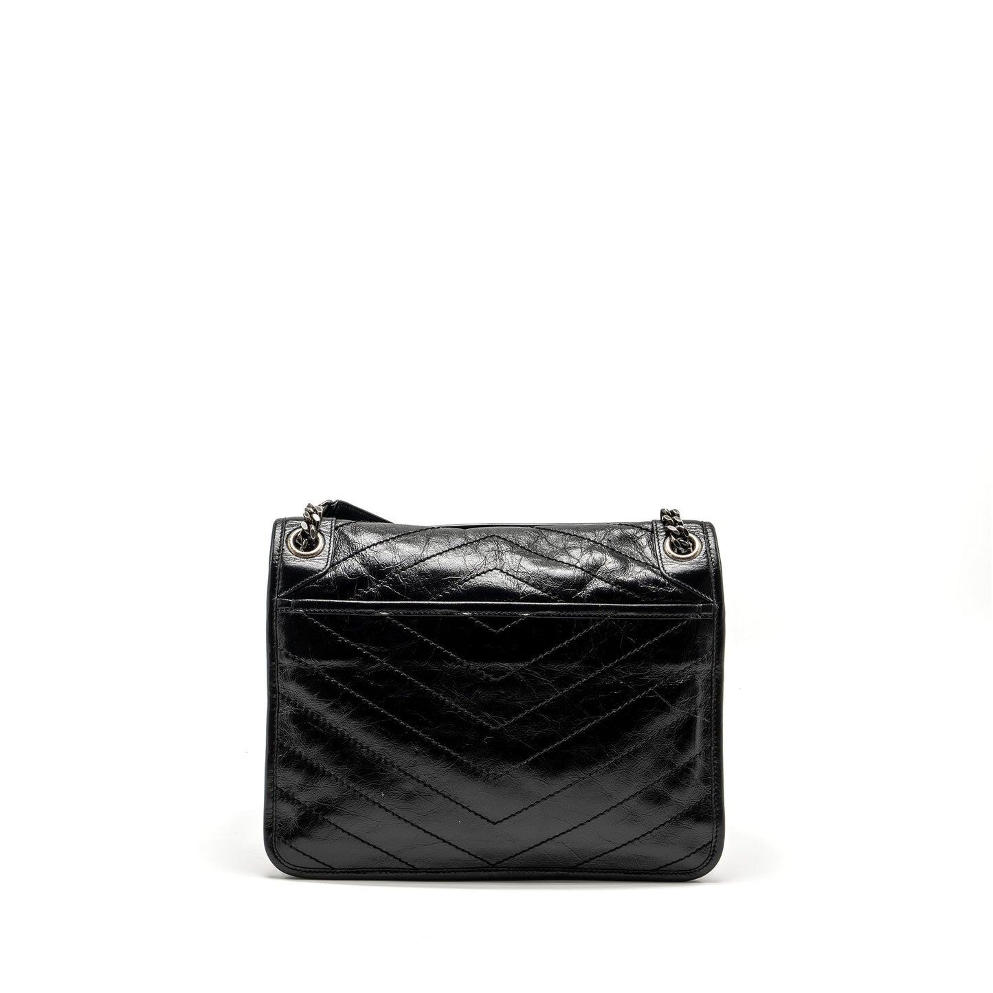YSL Saint Laurent Saint Laurent Niki Calfskin Ruthenium Hardware Travel Black Medium Travel Bag