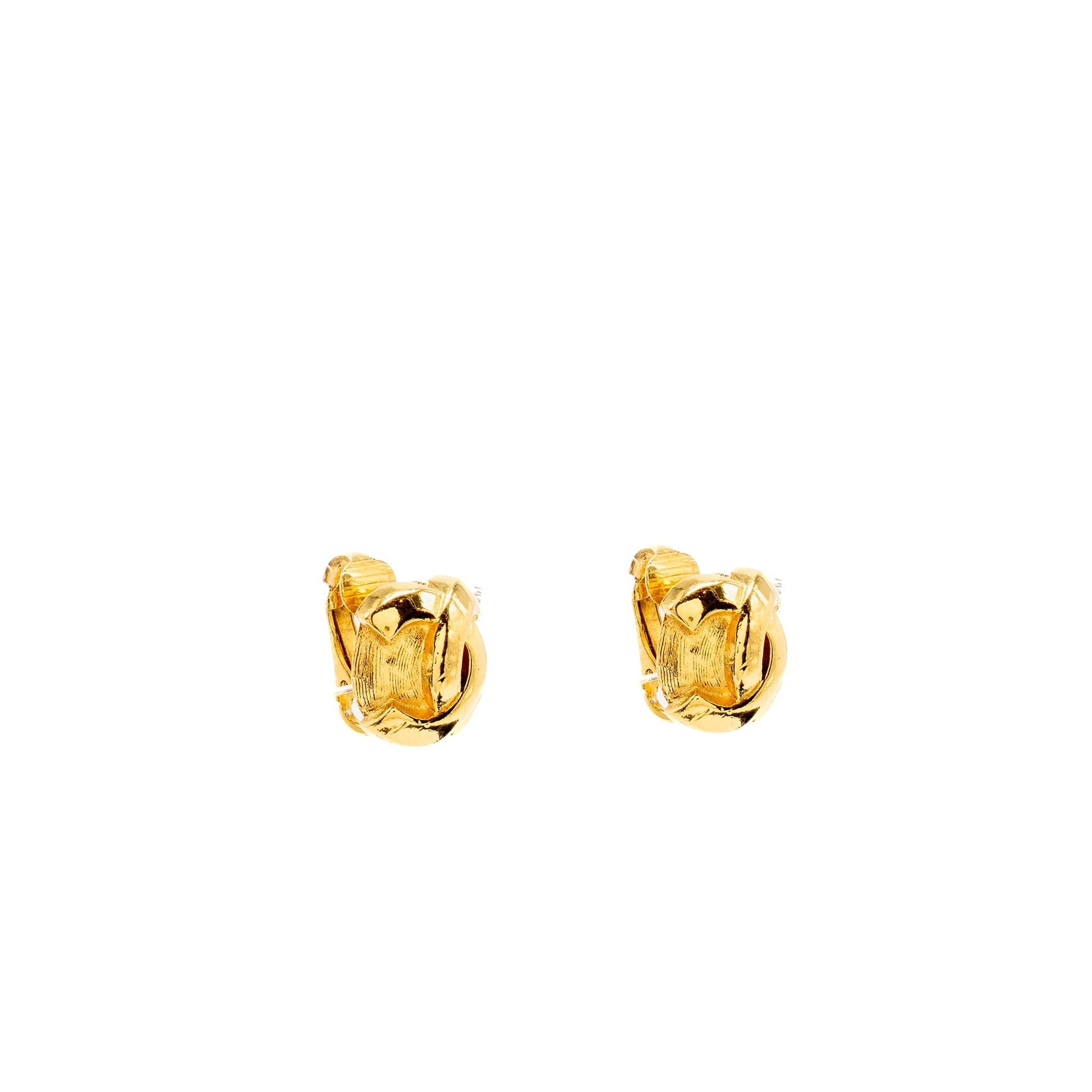 Chanel CC Logo Ear Clips Tone Gold Handbag