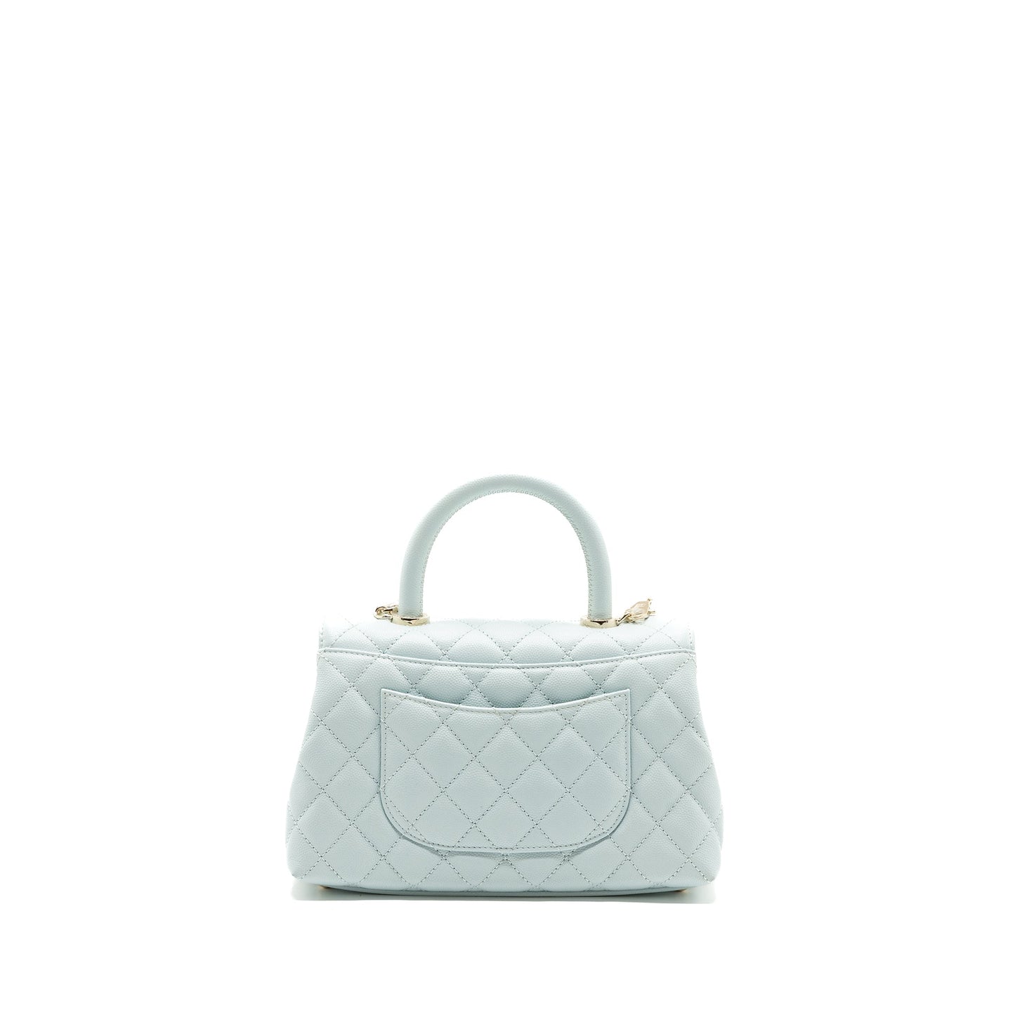 Chanel coco handle caviar light LGHW microchip Blue Small Handbag