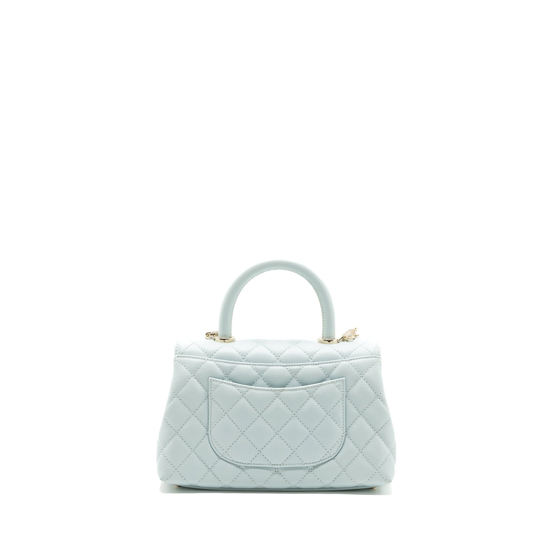 Chanel coco handle caviar light LGHW microchip Blue Small Handbag