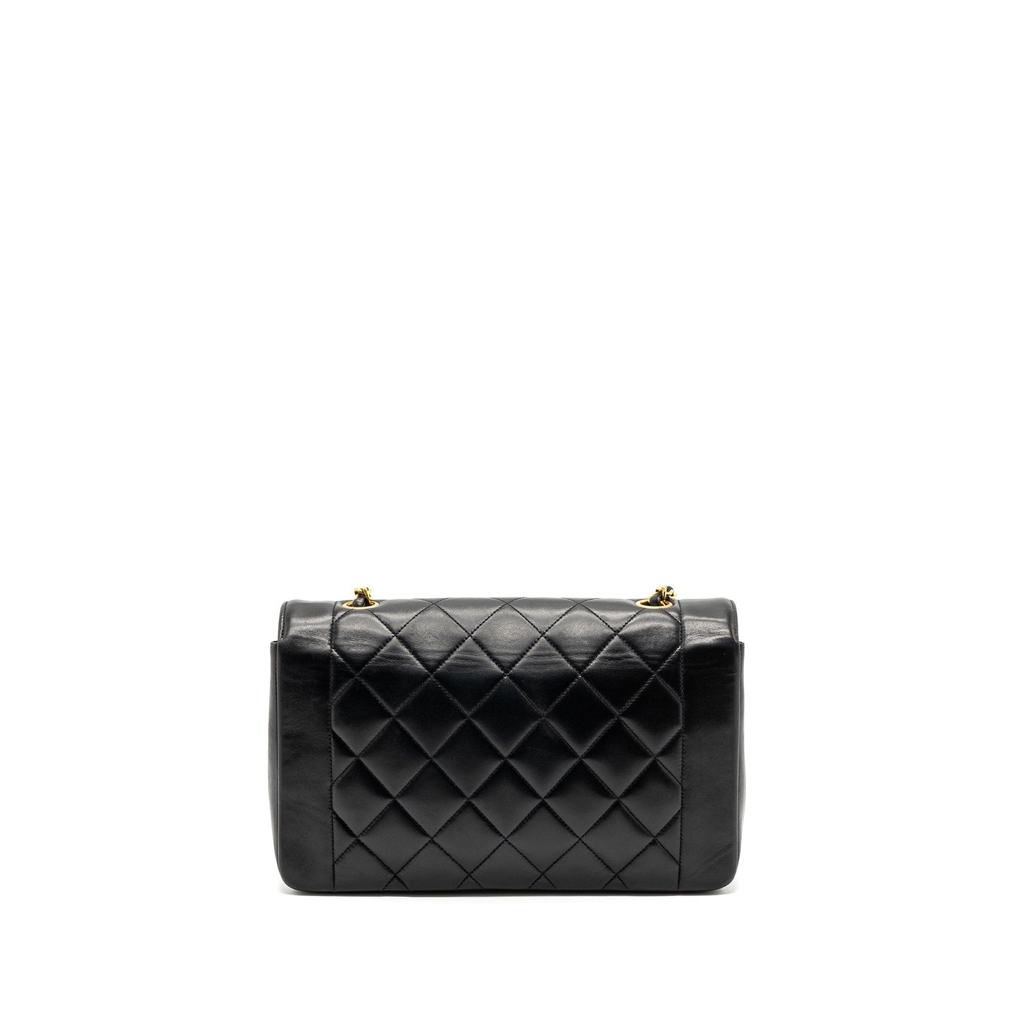Chanel Diana Flap Lambskin GHW Black Shoulder Bag Black Ghw