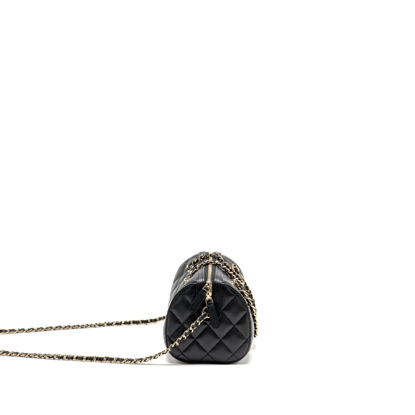 Chanel 25P bowling caviar LGHW microchip Black Mini Bag