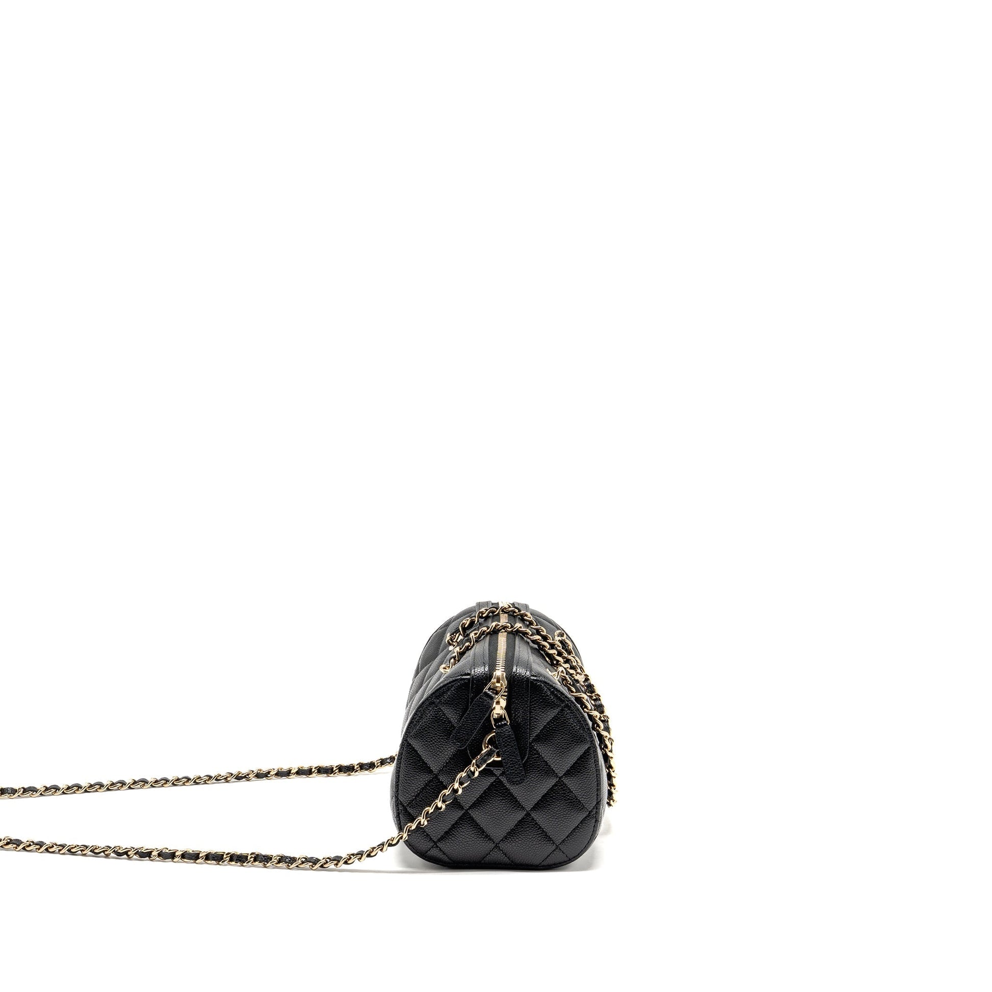 Chanel 25P bowling caviar LGHW microchip Black Mini Bag