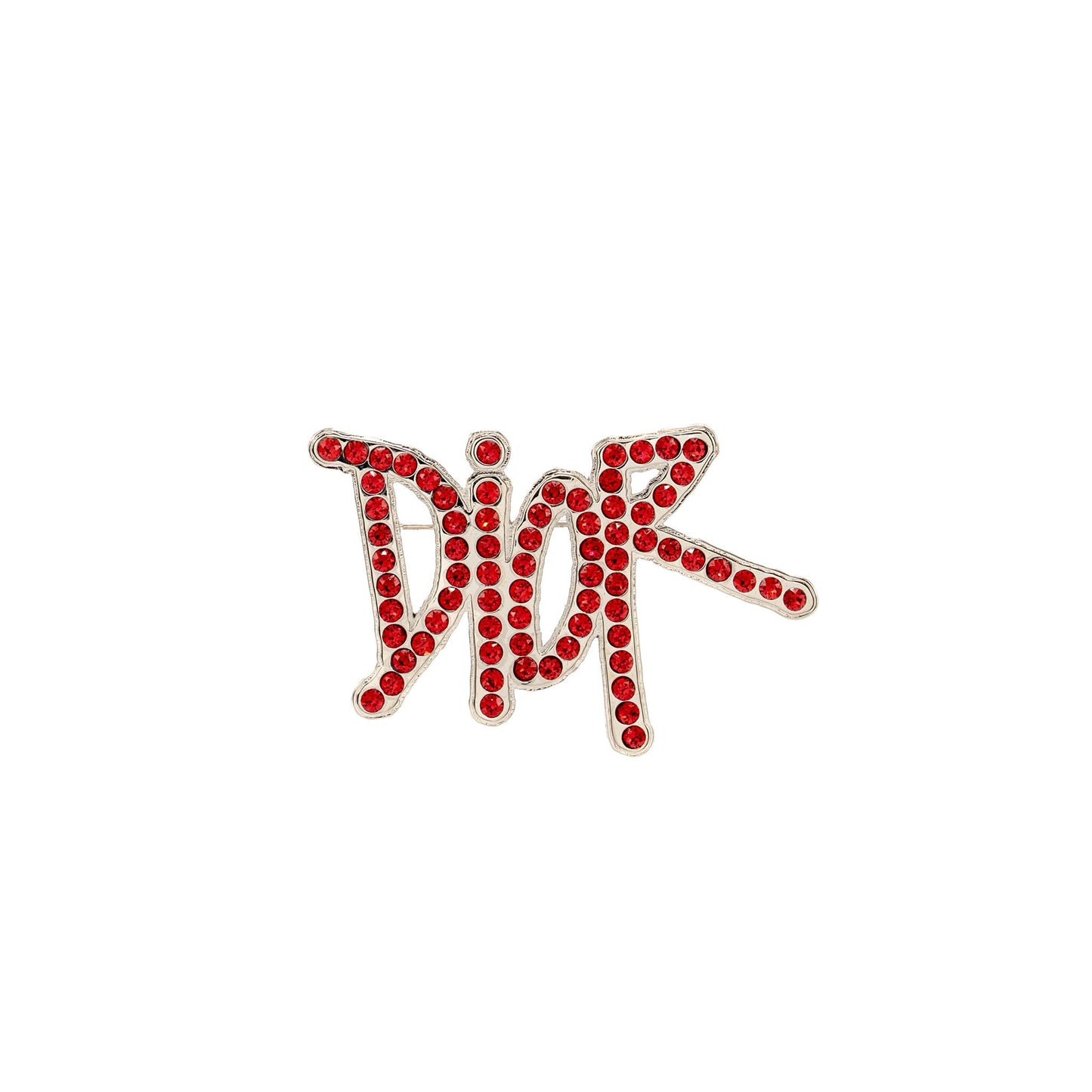 Dior X Shawn Stussy Crystal Brooch Handbag Red Logo Travel Bag