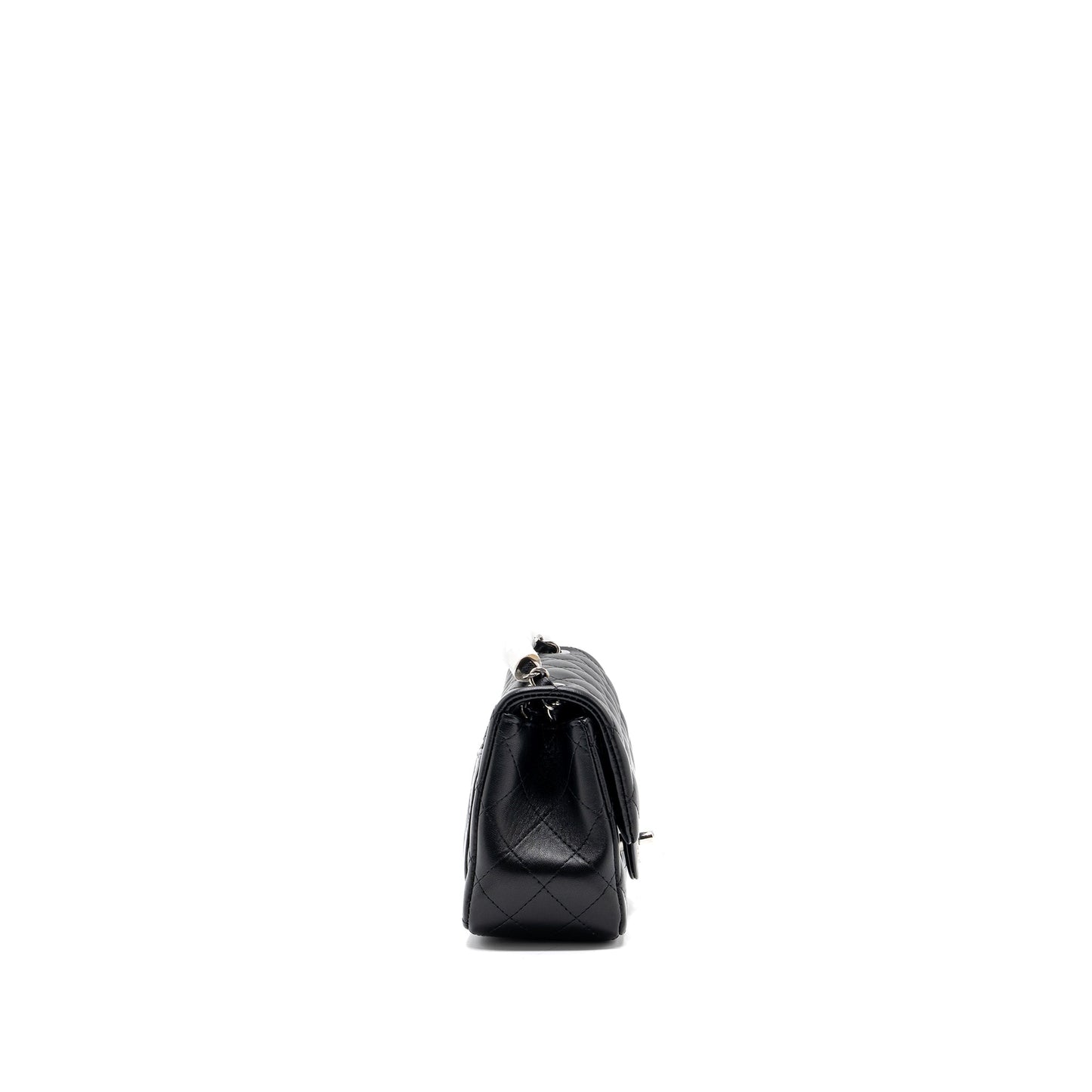 Chanel square flap lambskin SHW microchip Black Shoulder Bag