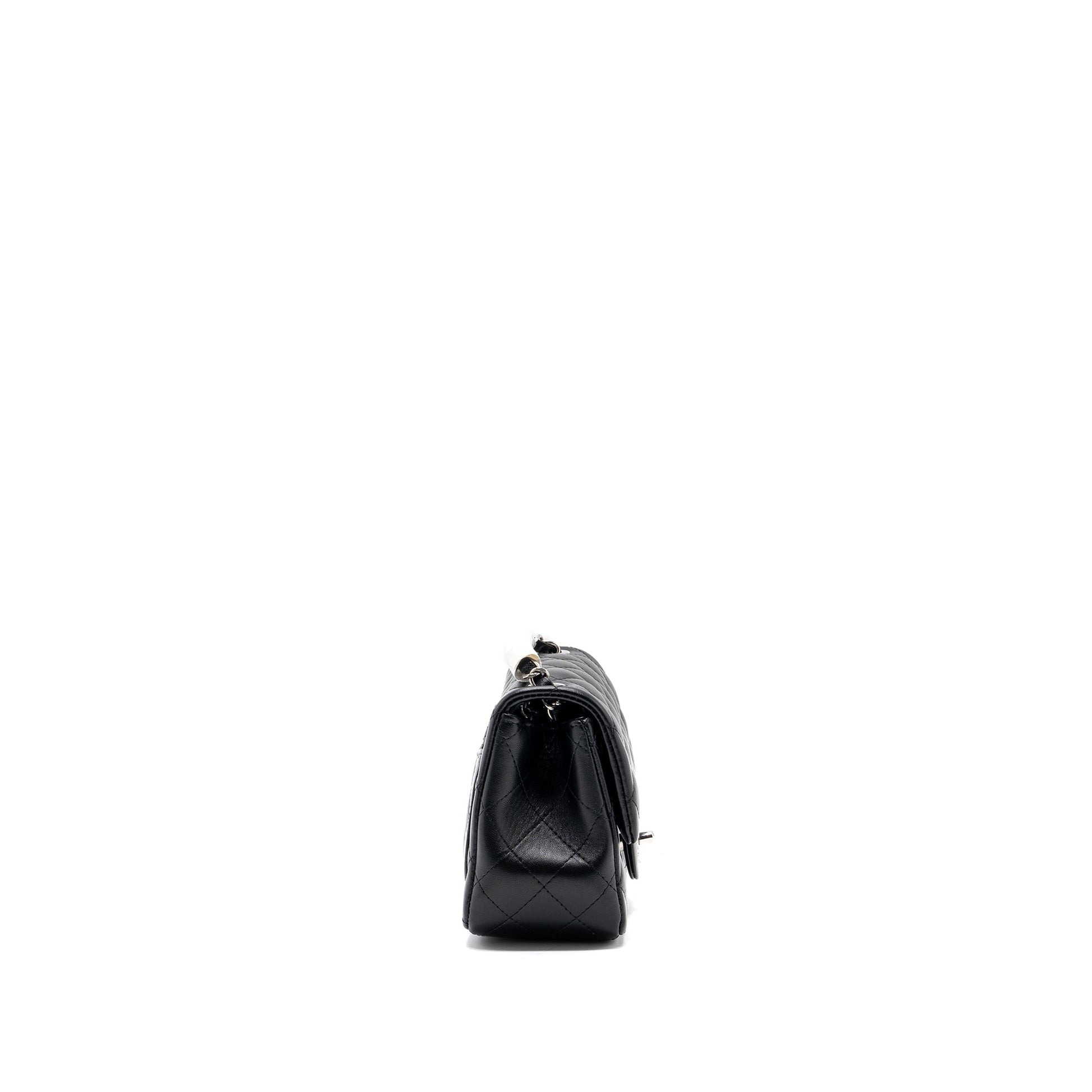 Chanel square flap lambskin SHW microchip Black Shoulder Bag