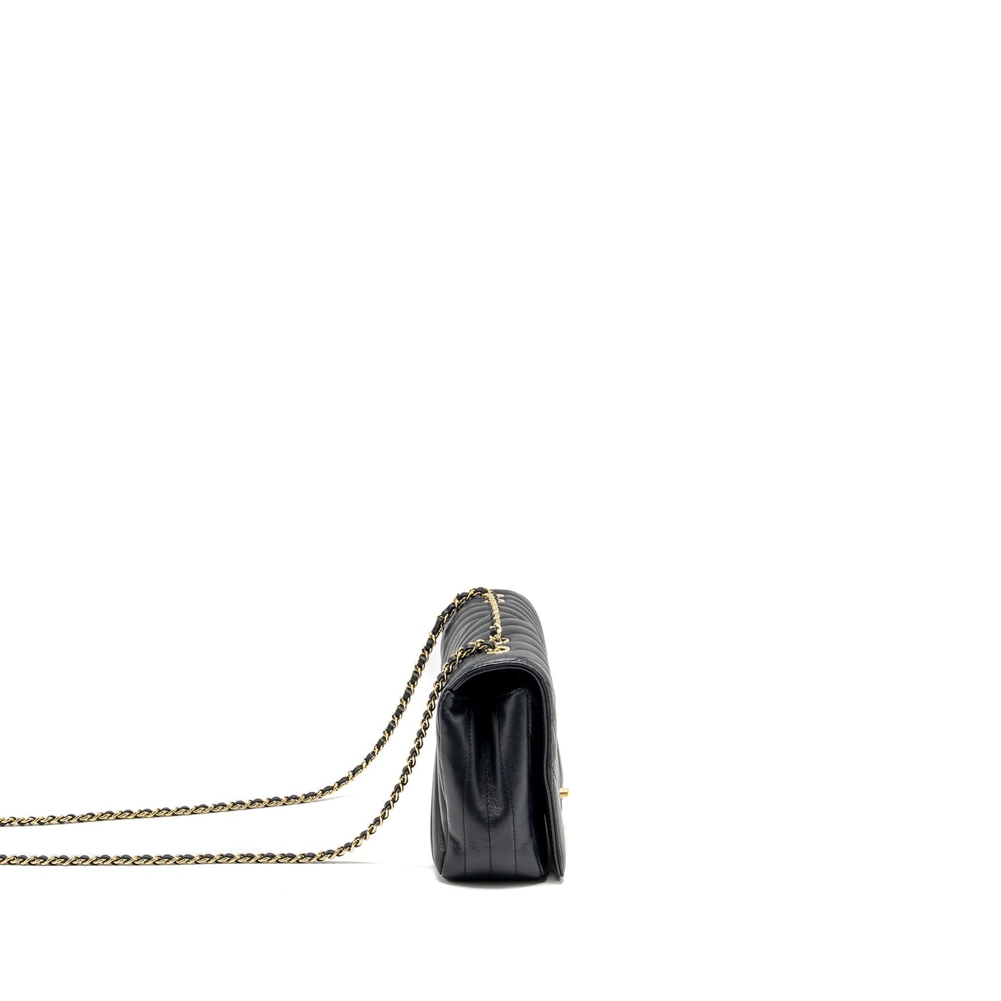 Chanel Seasonal Chevron Flap Calfskin Dark Navy Shoulder Bag
