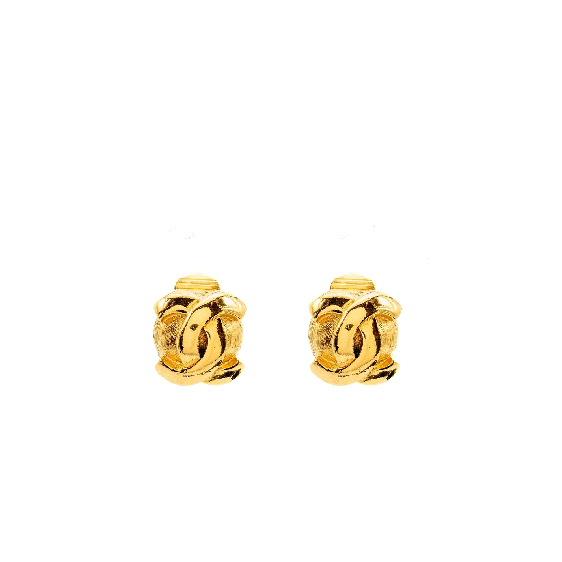 Chanel CC Logo Ear Clips Tone Gold Handbag