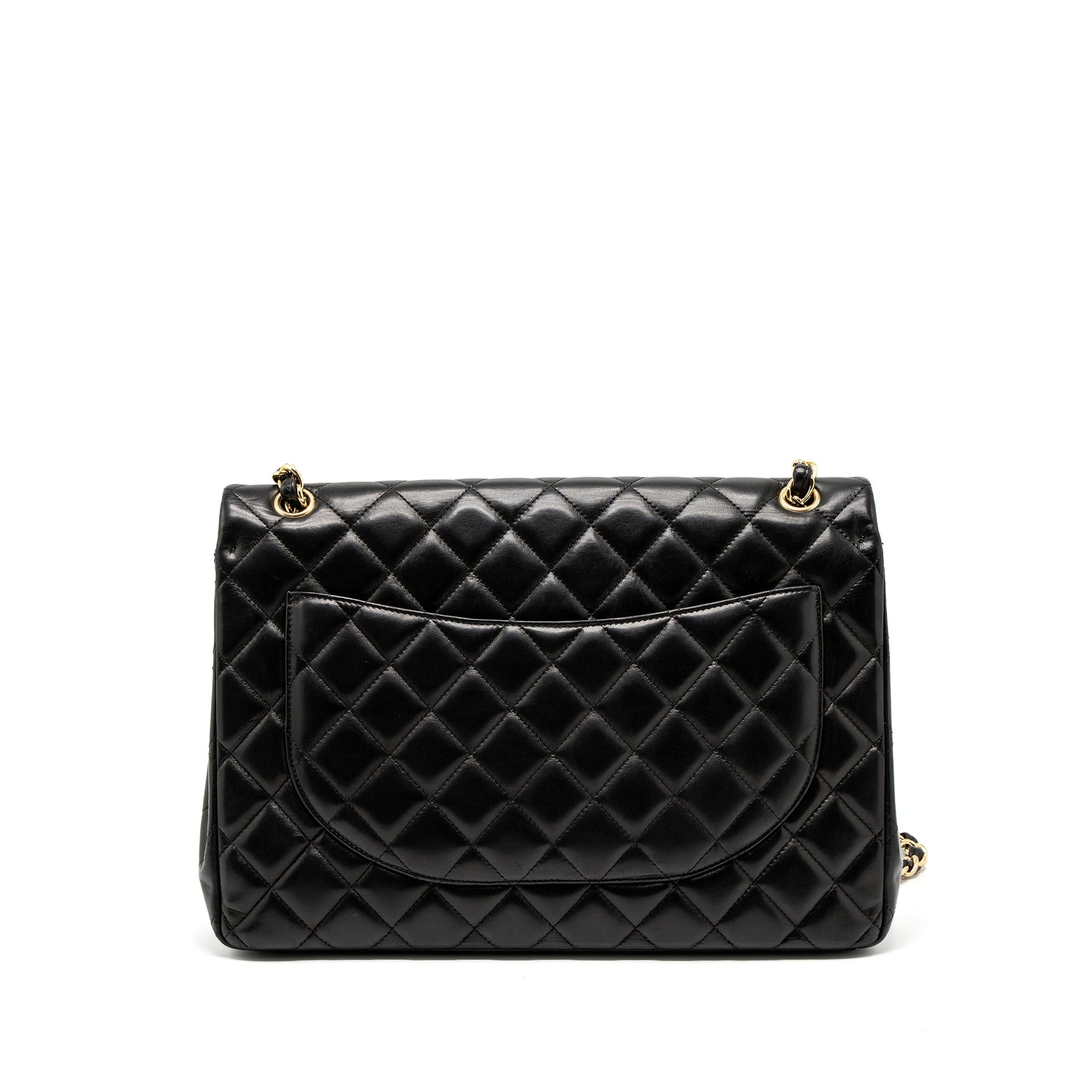Chanel Maxi Classic Single Flap Lambskin GHW Black Shoulder Bag