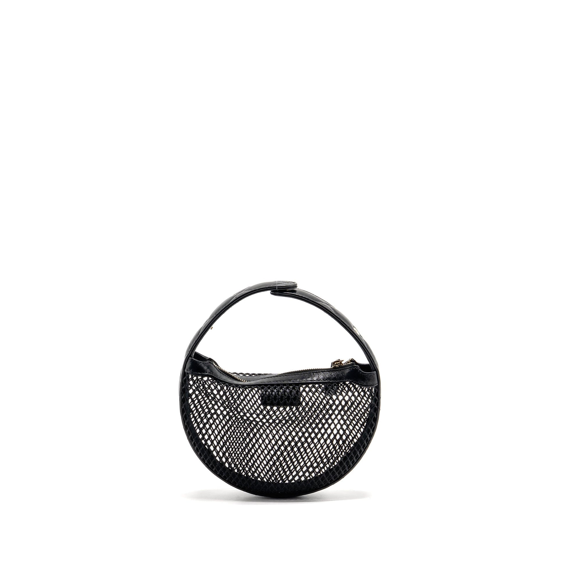 Chanel 25S half moon mesh lambskin LGHW Black Clutch Bag
