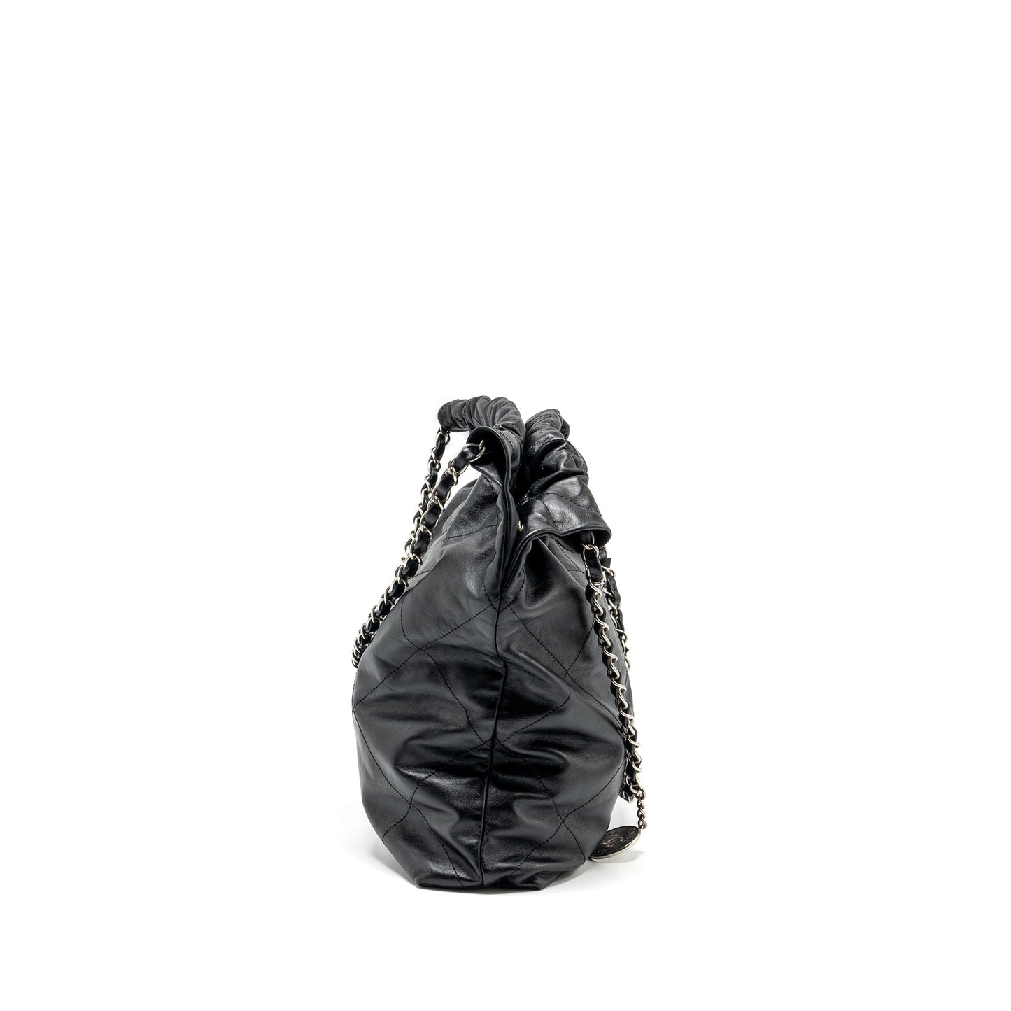 Chanel 22 Calfskin SHW Microchip Black Handbag