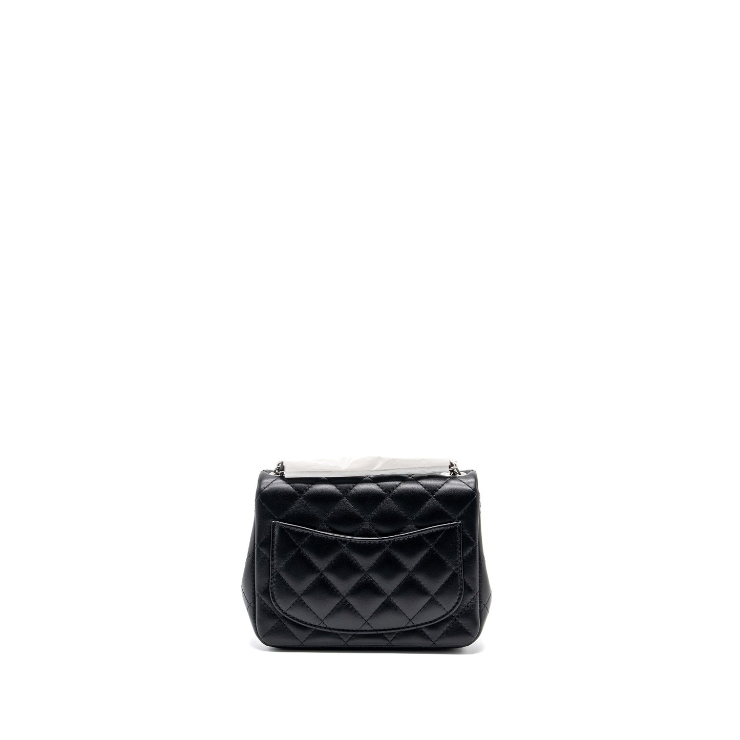 Chanel square flap lambskin SHW microchip Black Shoulder Bag