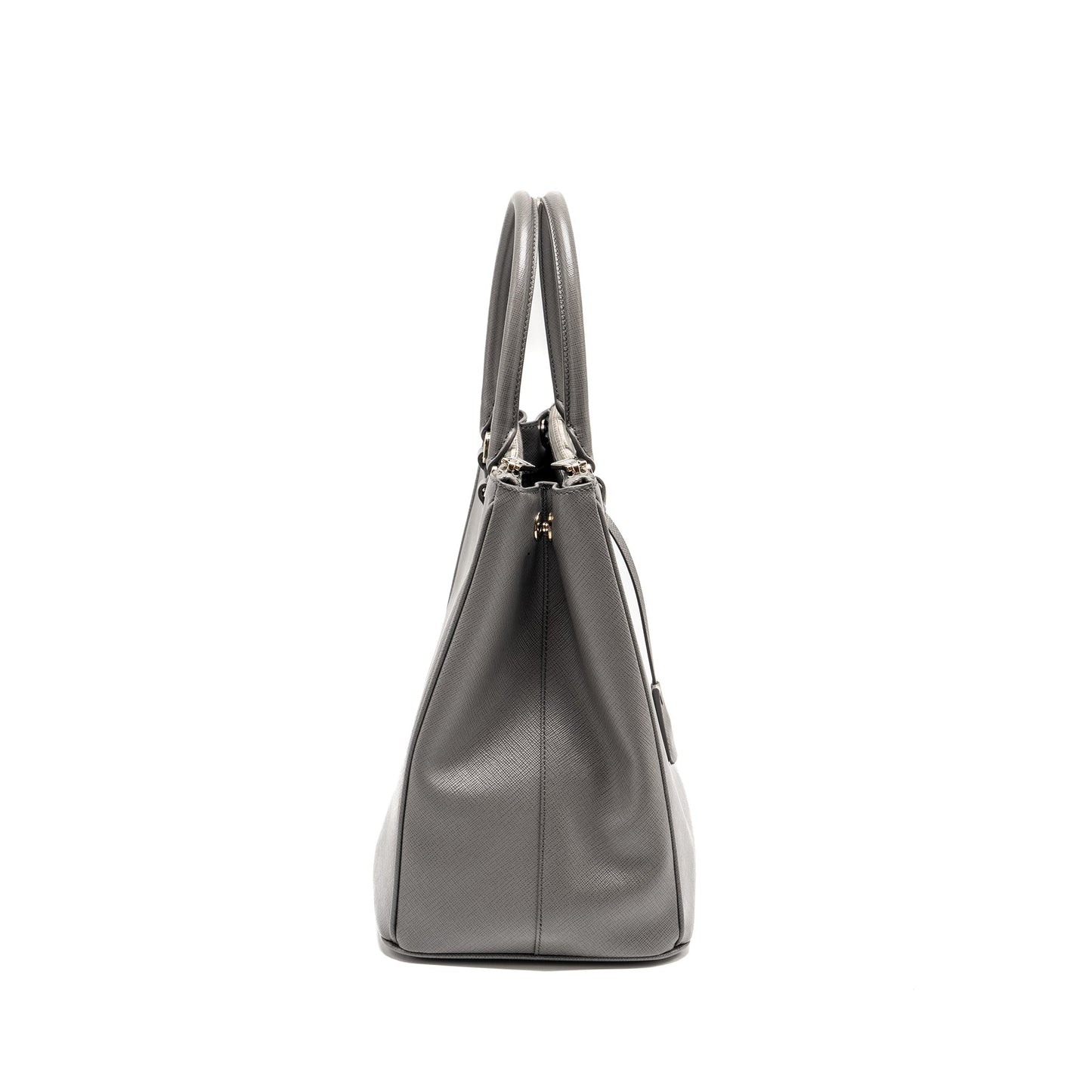Prada Galleria Saffiano Tote Purse Calfskin Grey Handbag Tote Bag