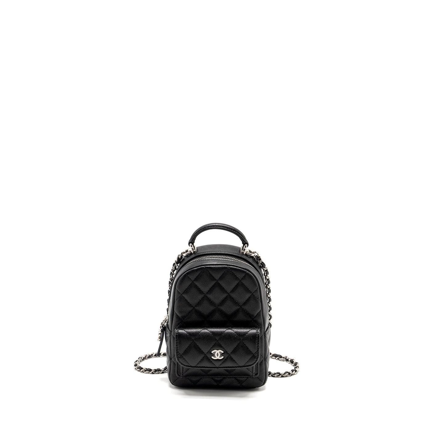 Chanel 24P Backpack Caviar SHW Microchip Black Crossbody Bag