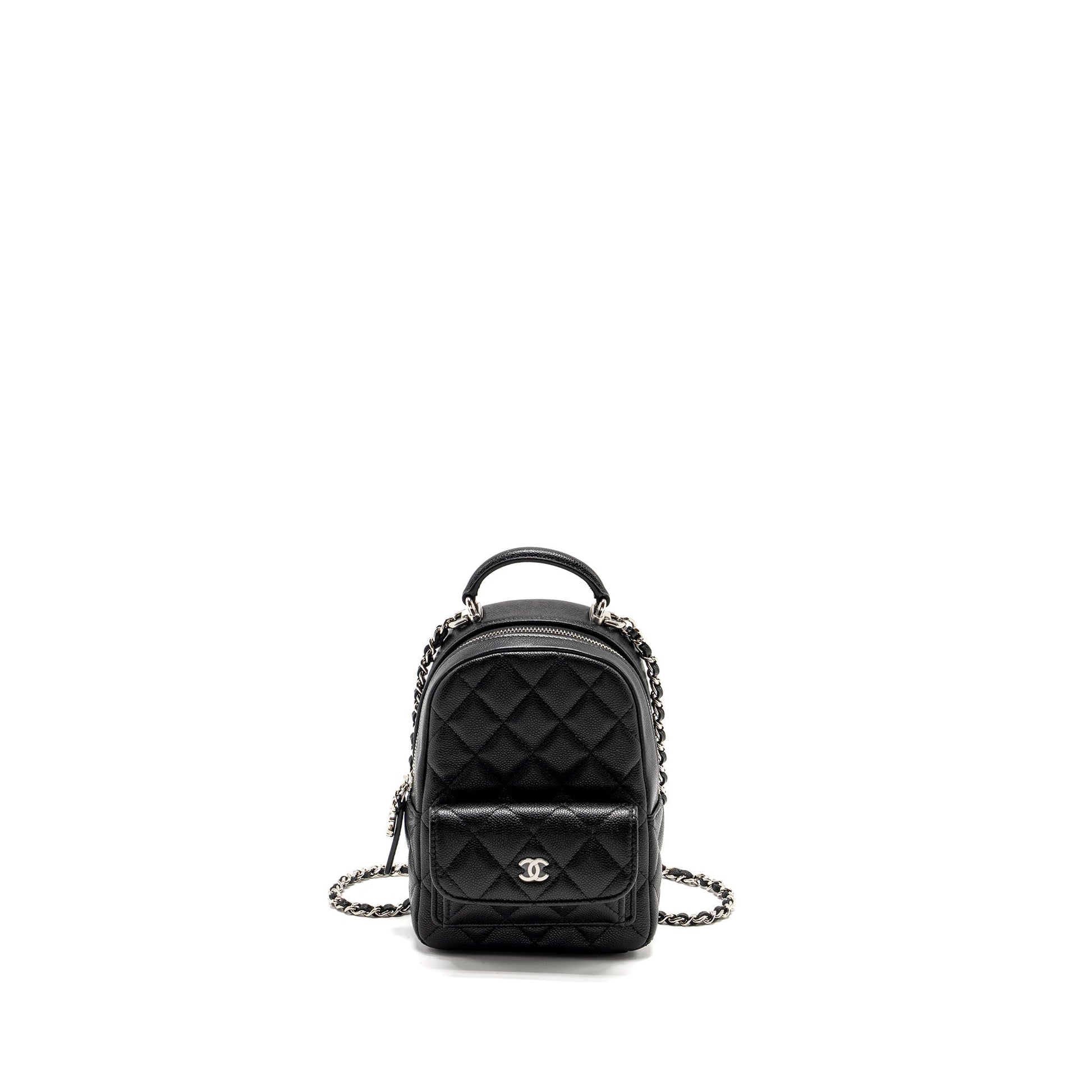 Chanel 24P Backpack Caviar SHW Microchip Black Crossbody Bag