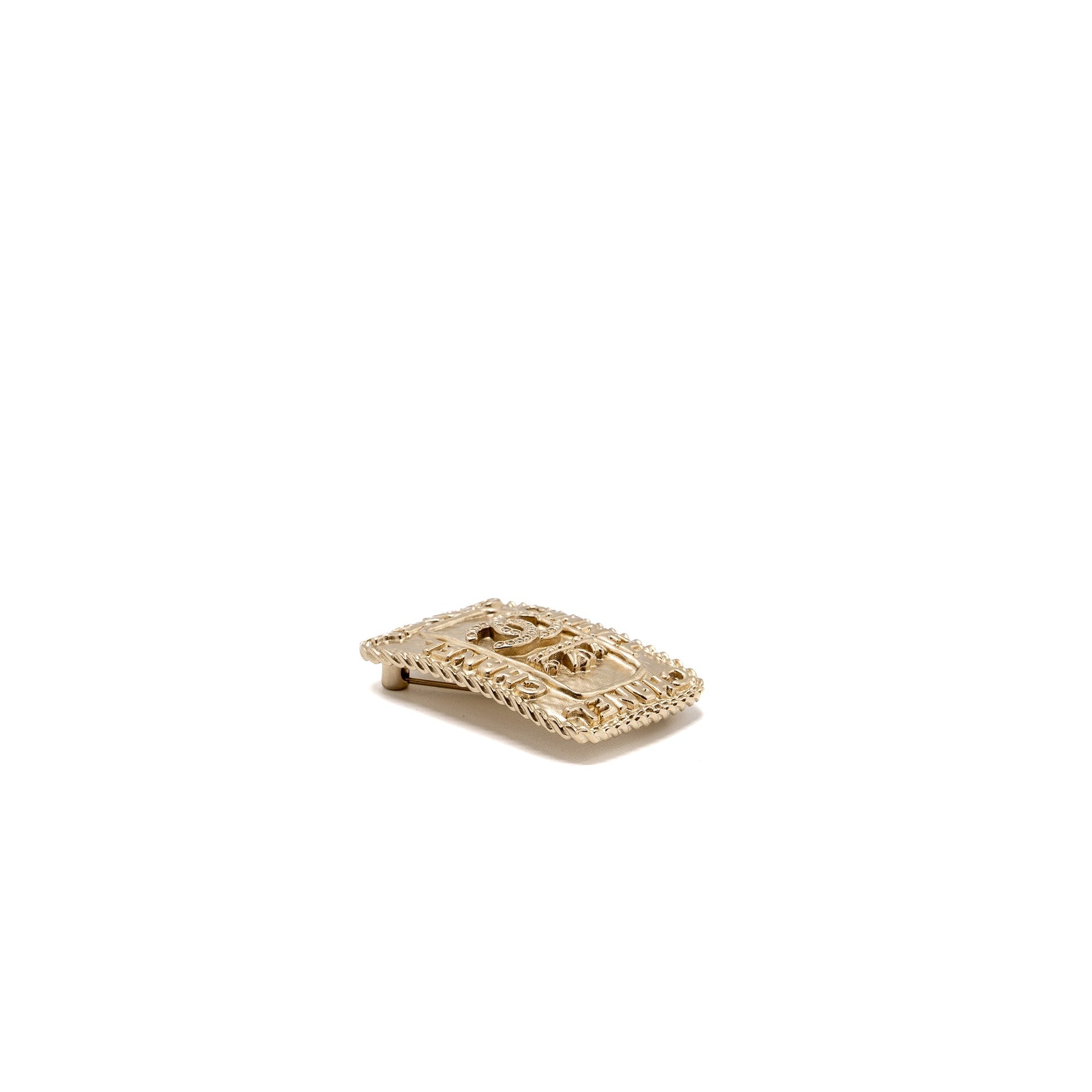 Chanel CC Logo Crown Brooch Crystal LGHW Handbag