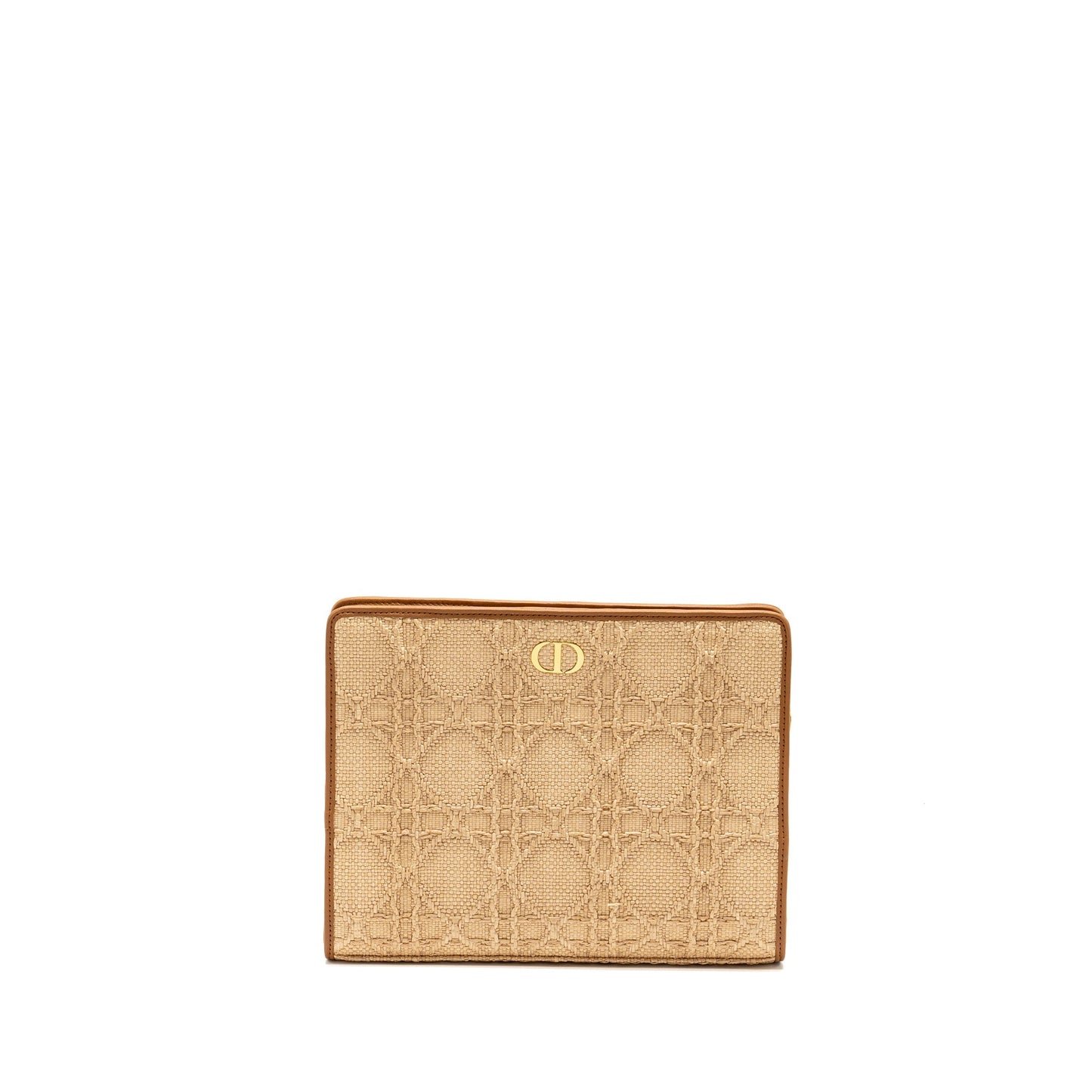Dior Montaigne Dea Pouch Natural Cannage Multicolour Handbag Raffia Beige Travel Bag