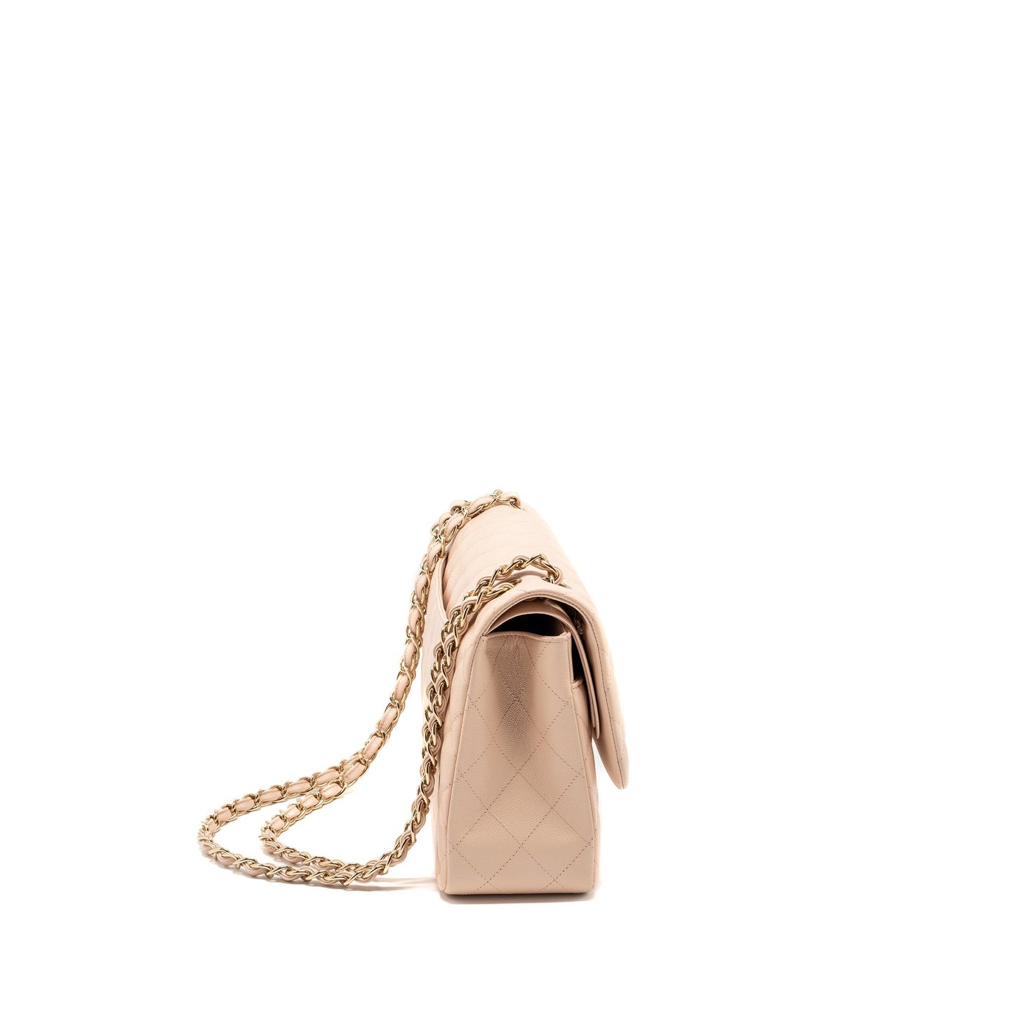 Chanel Jumbo Classic Double Flap Caviar LGHW Beige Shoulder Bag