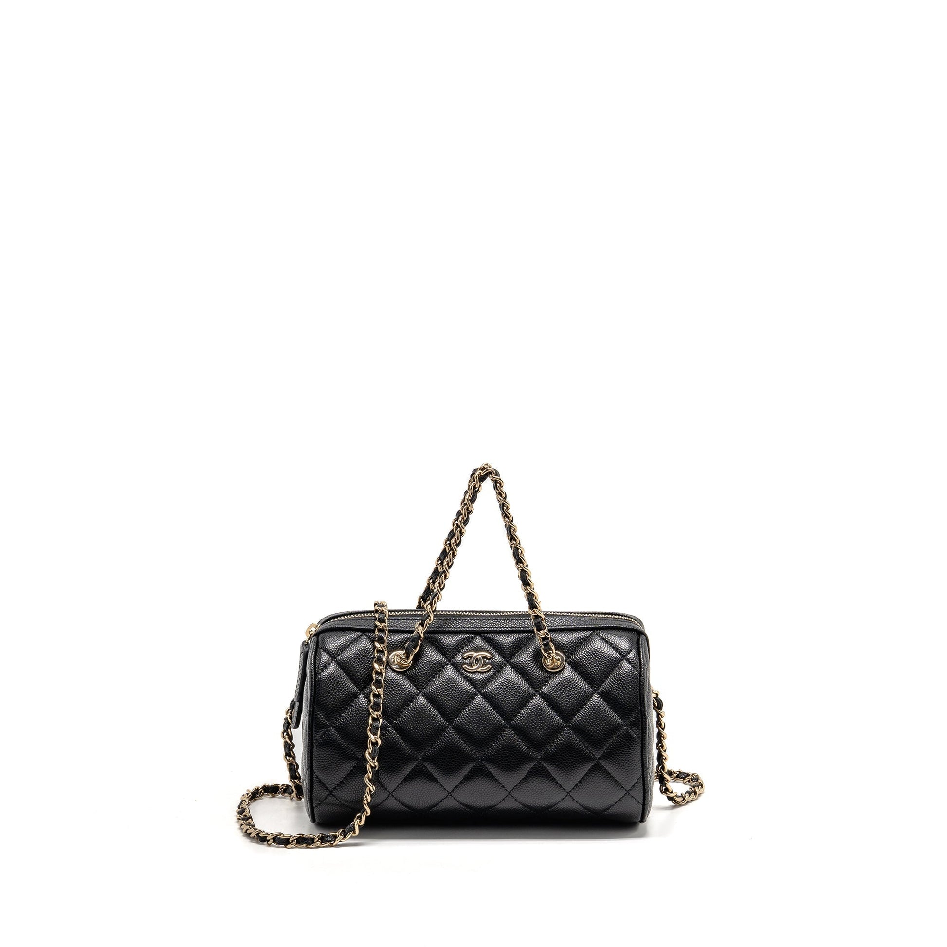 Chanel 25P bowling caviar LGHW microchip Black Mini Bag
