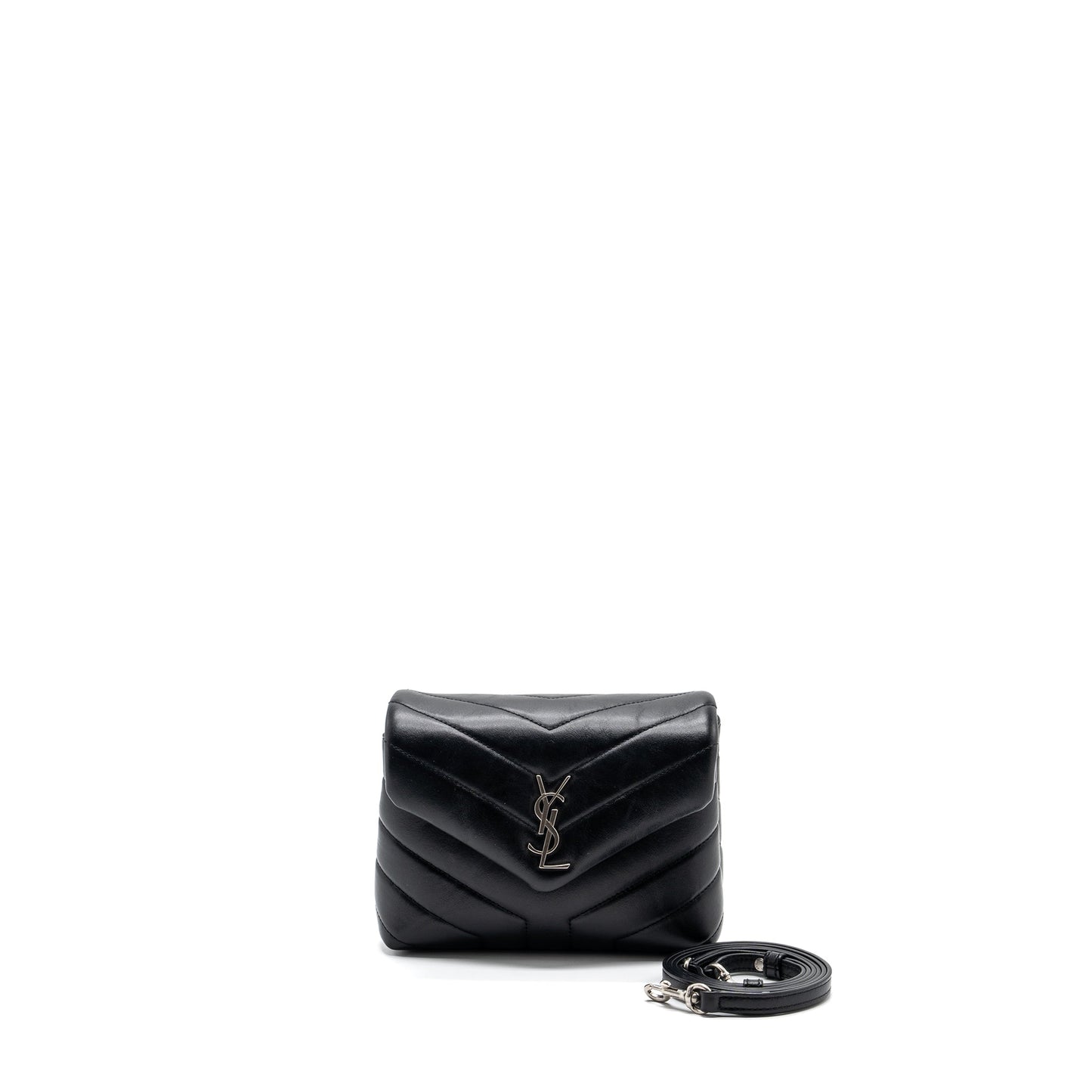 YSL Saint Laurent Saint Laurent Loulou Toy Strap Purse Calfskin Black Travel Bag Shw 2
