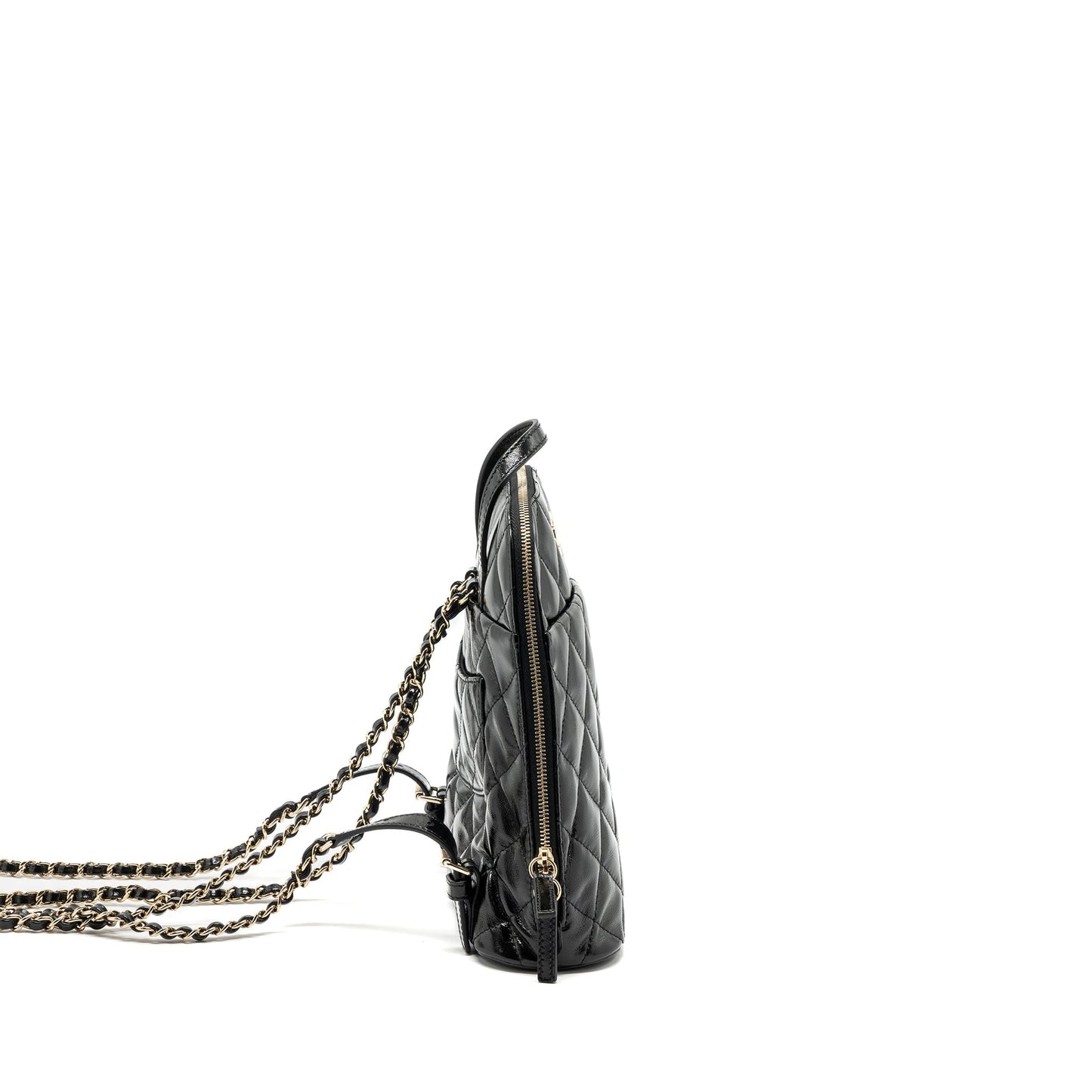 Chanel 22A Backpack Patent LGHW Microchip Black Lghw Microchip