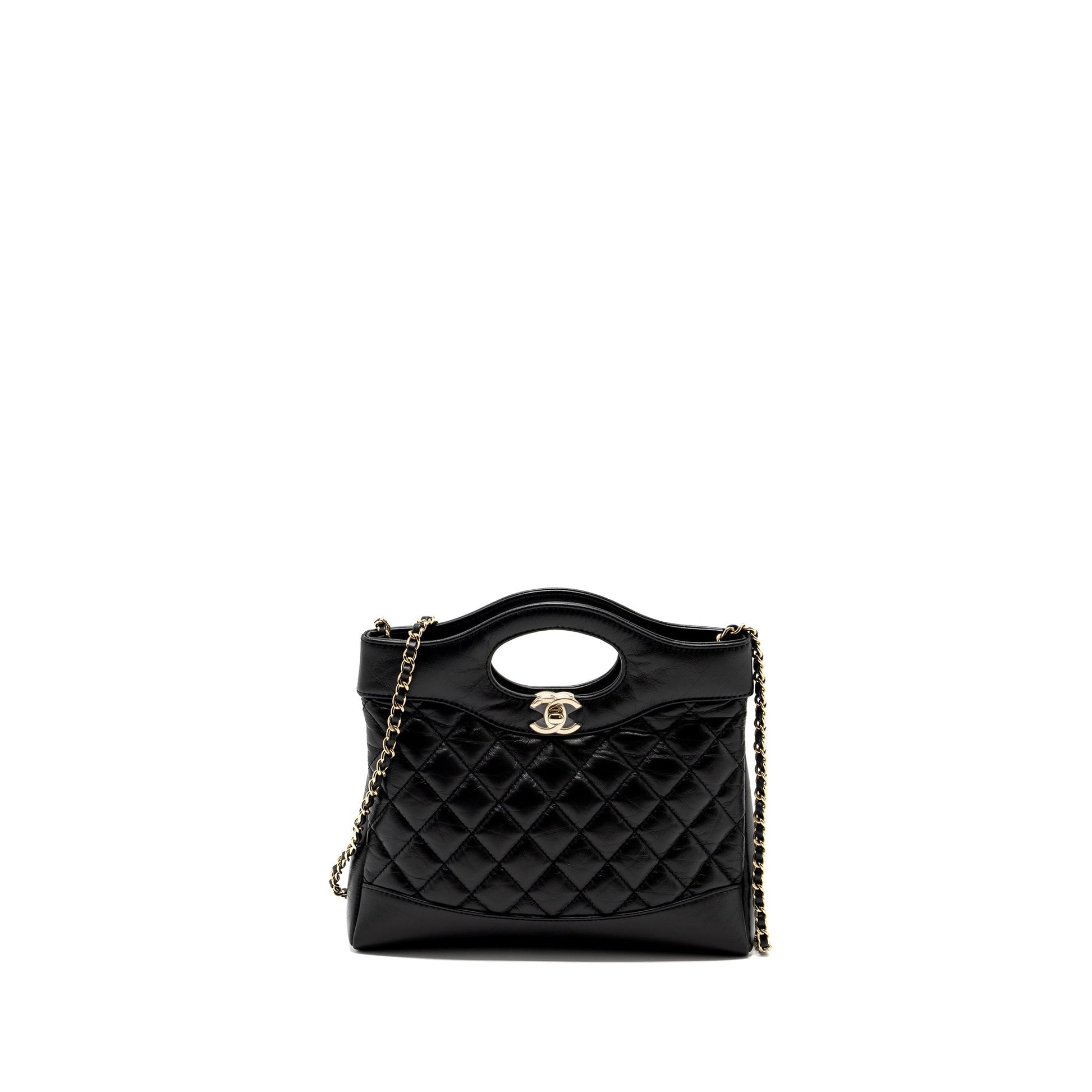 Chanel 23A 31 Calfskin LGHW Microchip Black Mini Bag