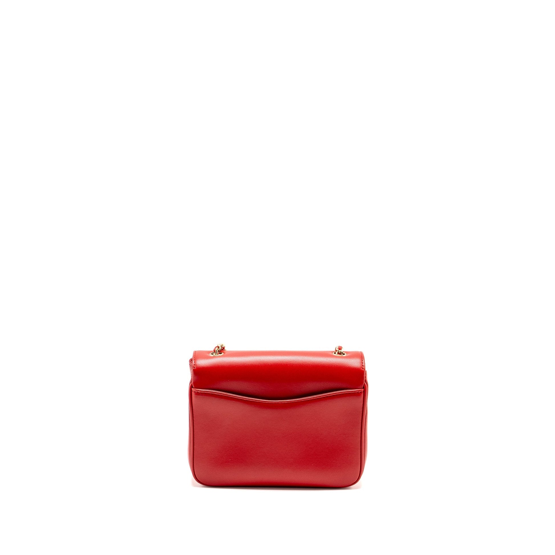 Chanel Mania Flap Lambskin LGHW Red Shoulder Bag