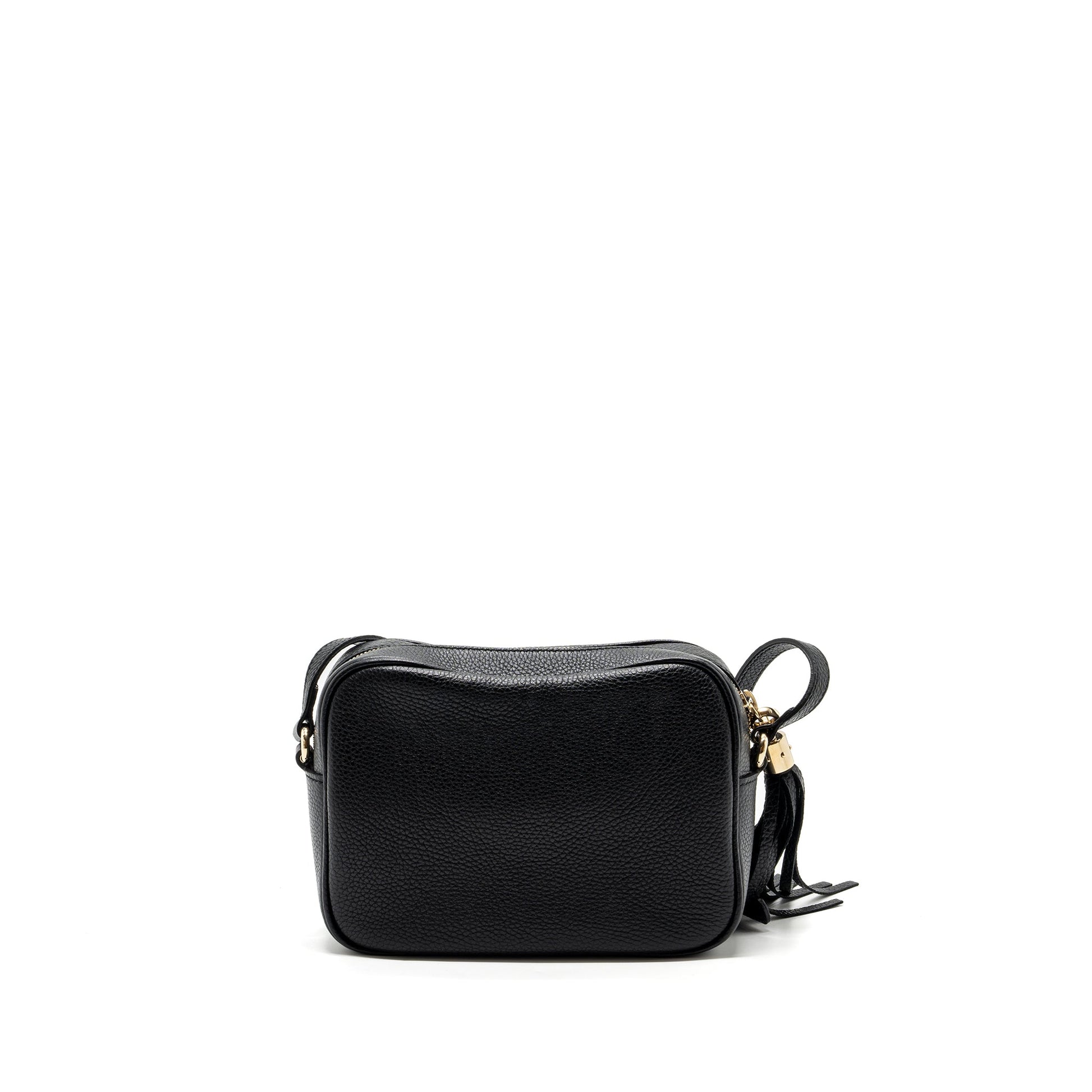 Gucci Soho Disco Camera Bag Grained Calfskin Black Travel Bag