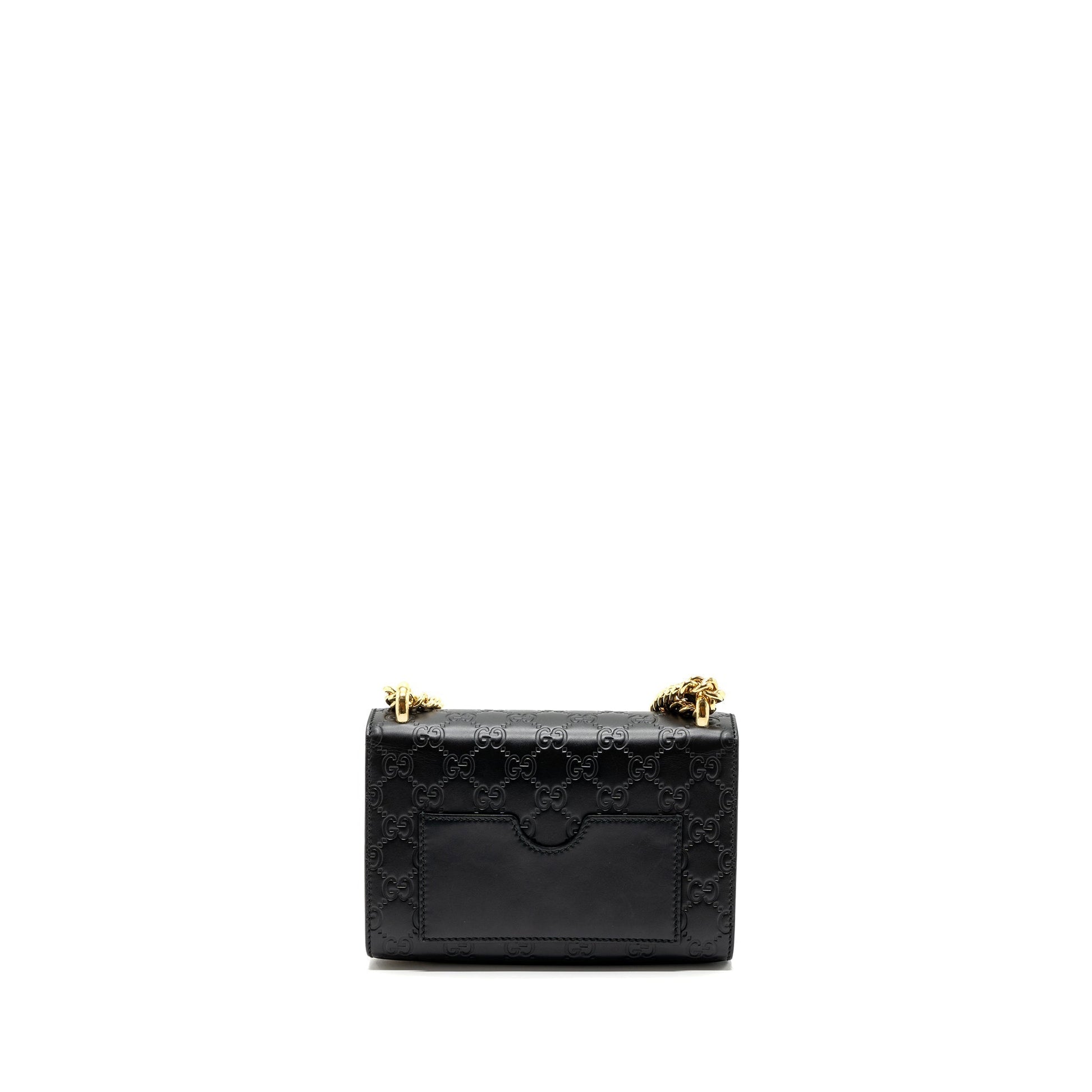 Gucci Padlock Bag Calfskin Black Chain Travel Bag