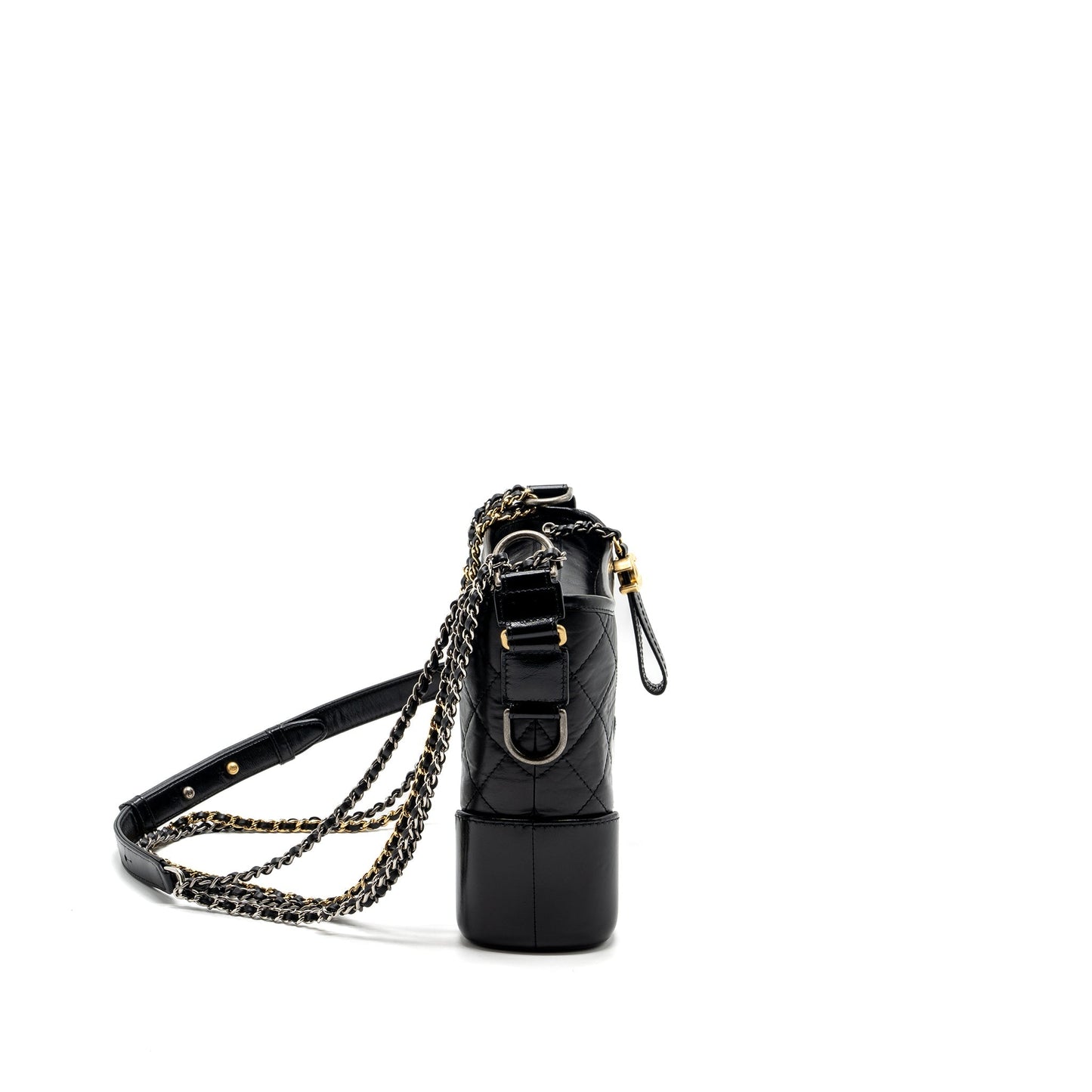 Chanel new Gabrielle hobo calfskin hardware microchip Multicolour Black Shoulder Bag