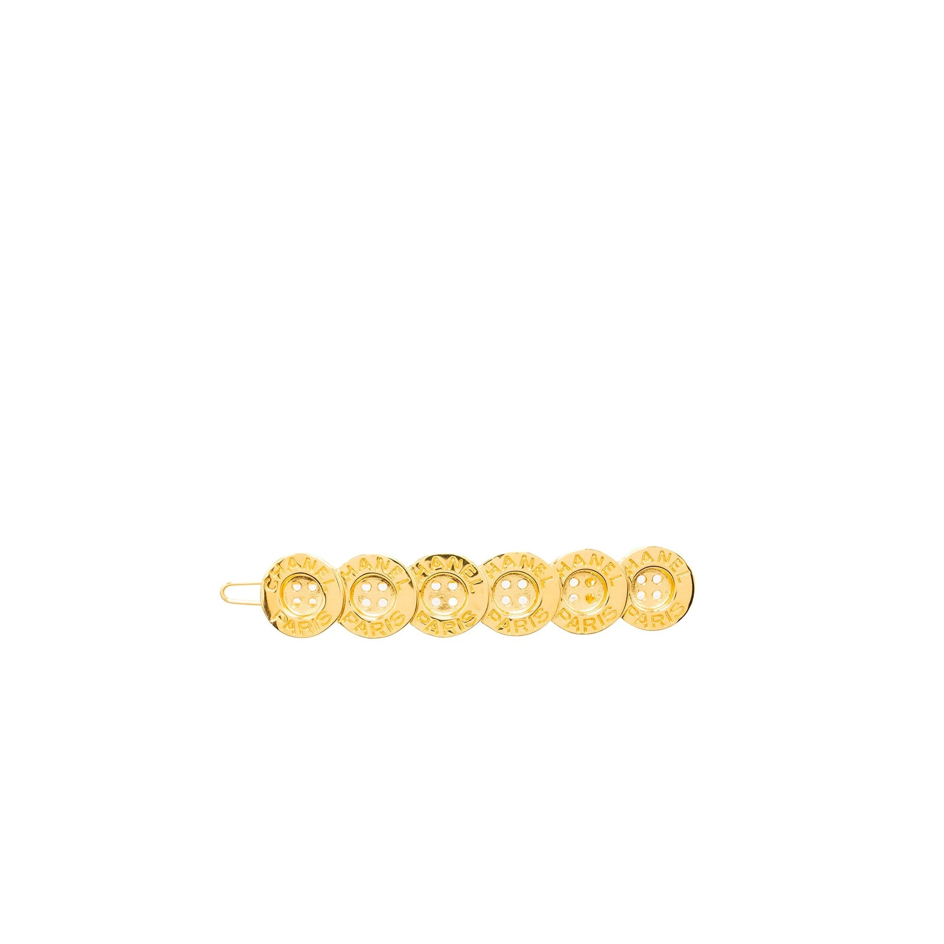 Chanel button hair clip tone Gold Handbag