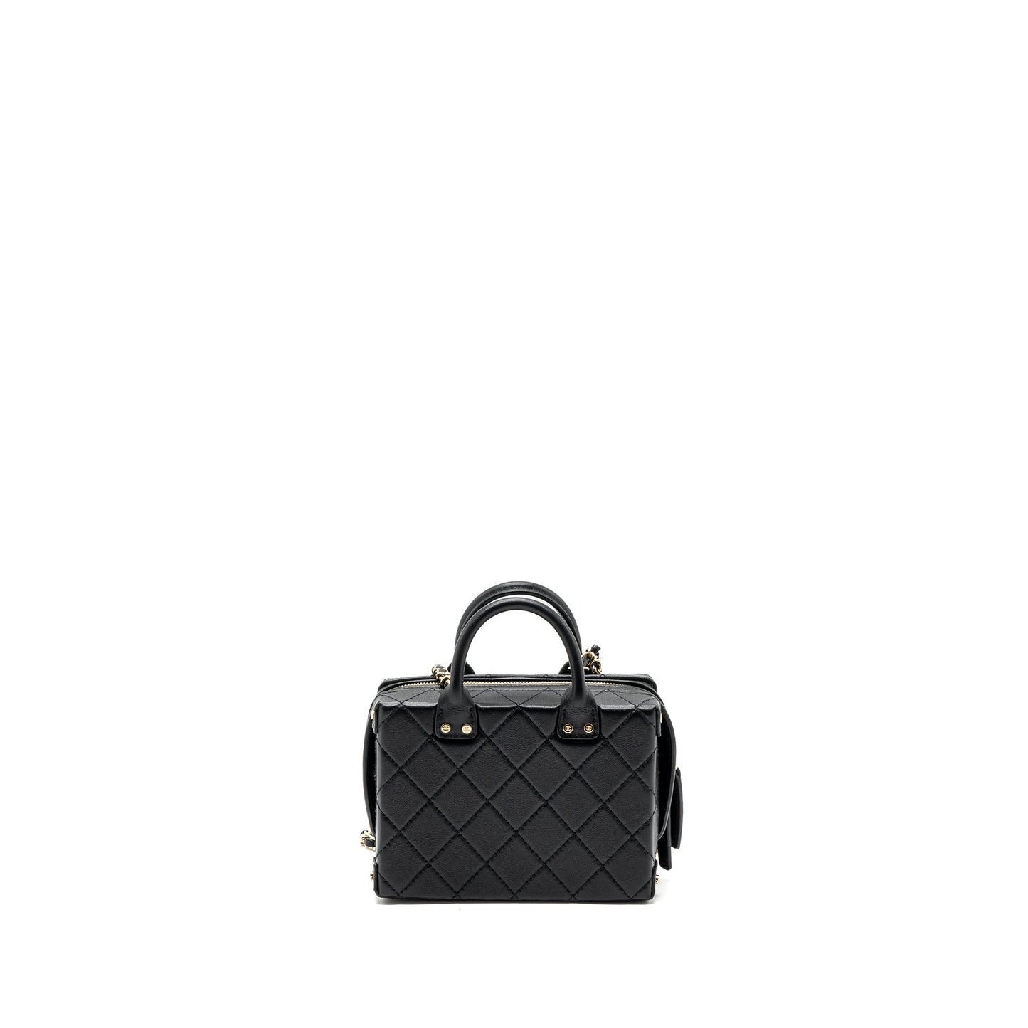 Chanel 22b Top Handle Vanity Calfskin GHW Black Small Handbag