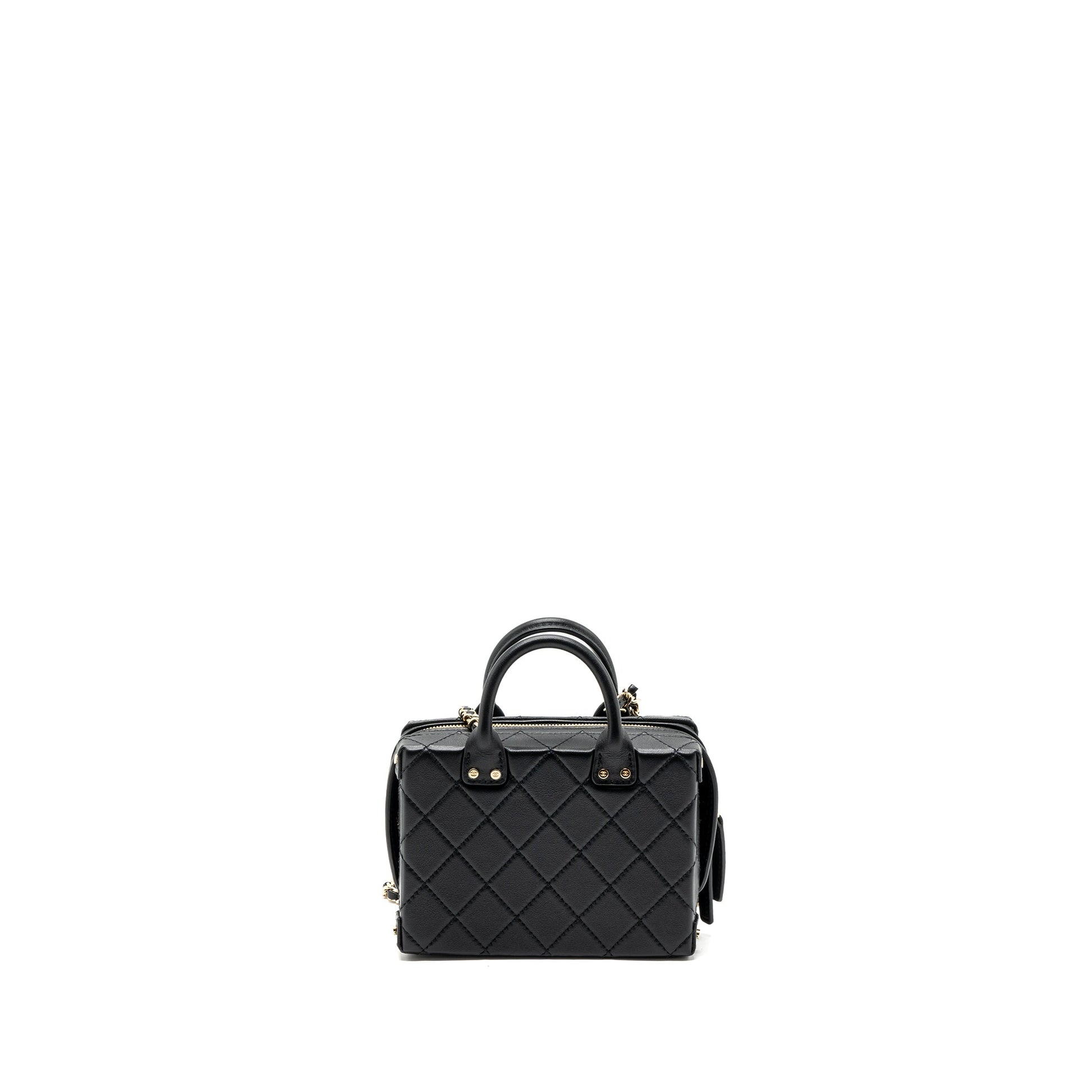 Chanel 22b Top Handle Vanity Calfskin GHW Black Small Handbag