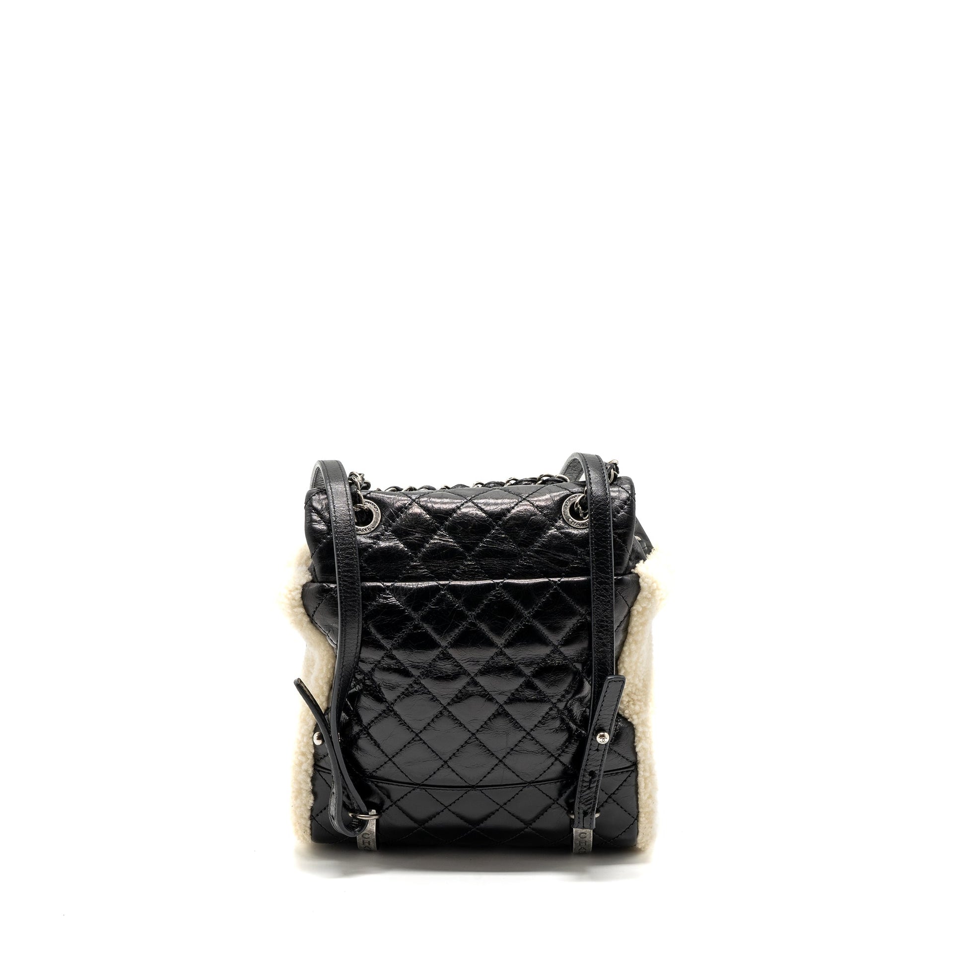 Chanel mountain backpack quilted calfskin shearling ruthenium Multicolor Multicolour Small