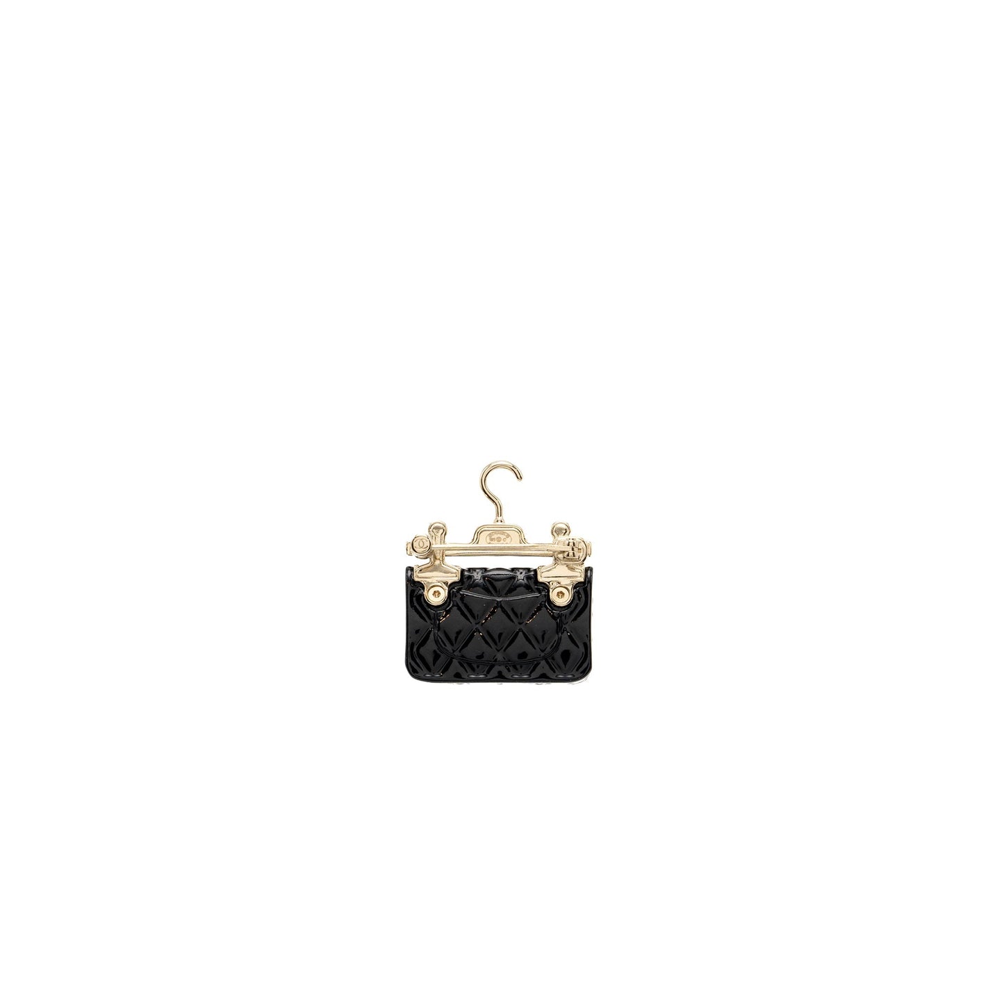 Chanel Hanger Flap Brooch LGHW Black Shoulder Bag