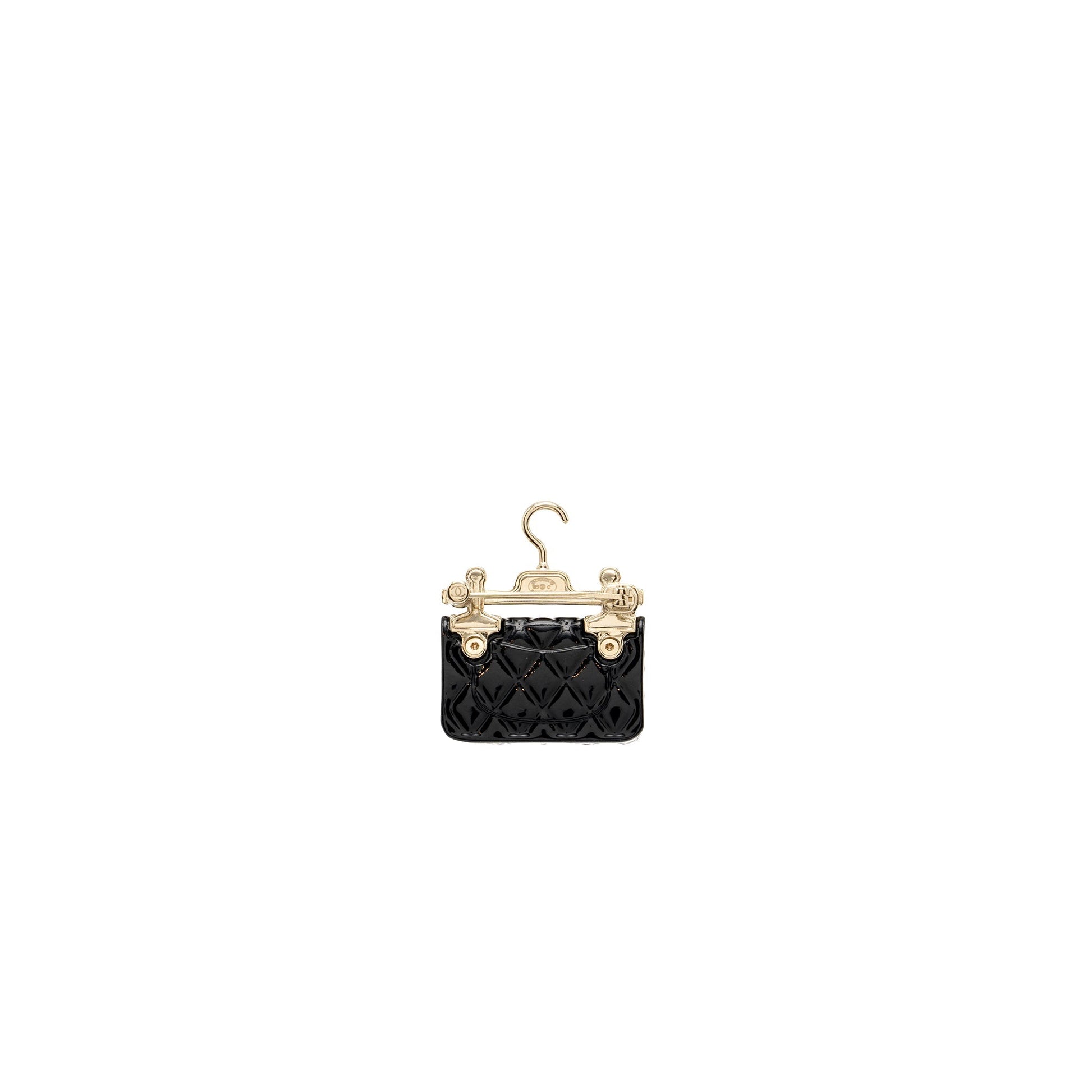 Chanel Hanger Flap Brooch LGHW Black Shoulder Bag