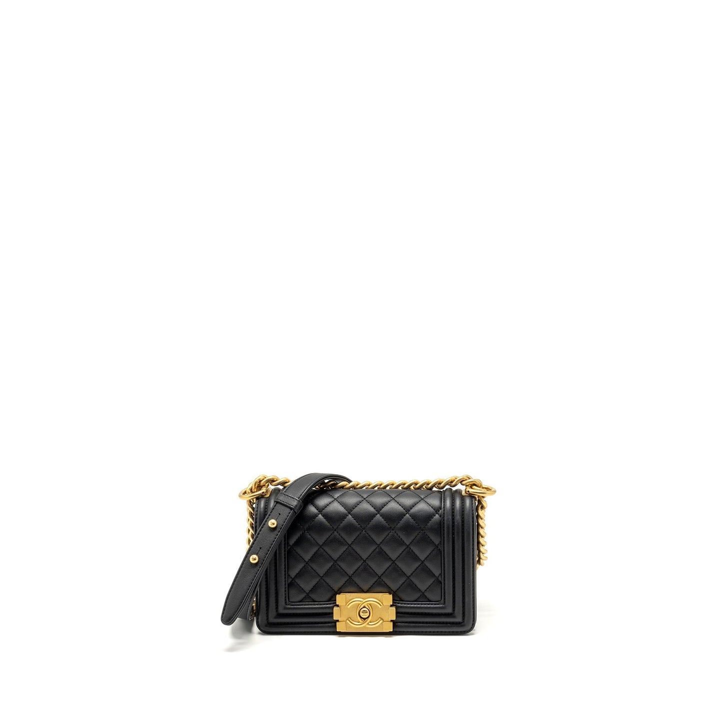 Chanel Boy Calfskin GHW microchip Black Small Handbag