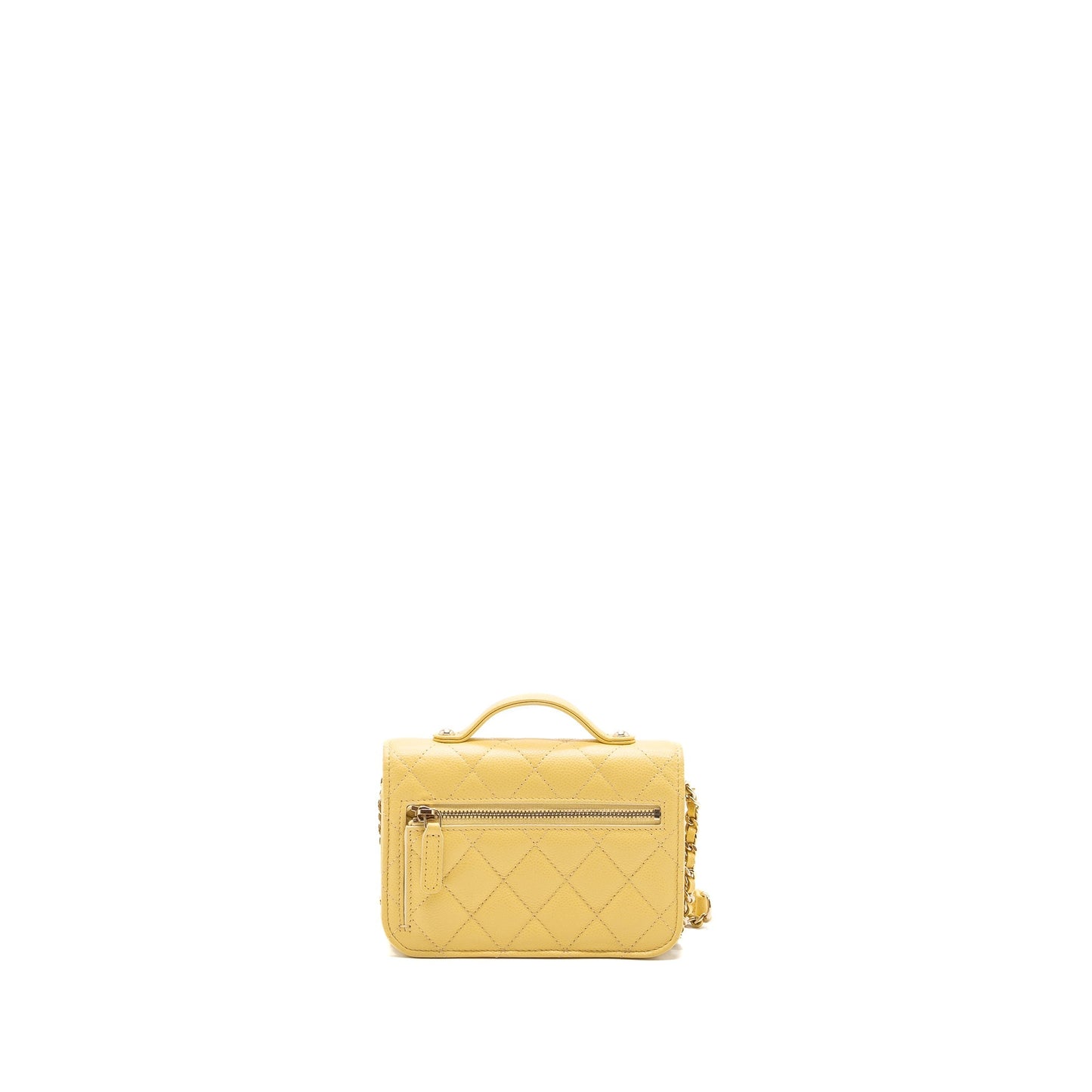 Chanel Business Affinity On Caviar Yellow LGHW Wallet Case