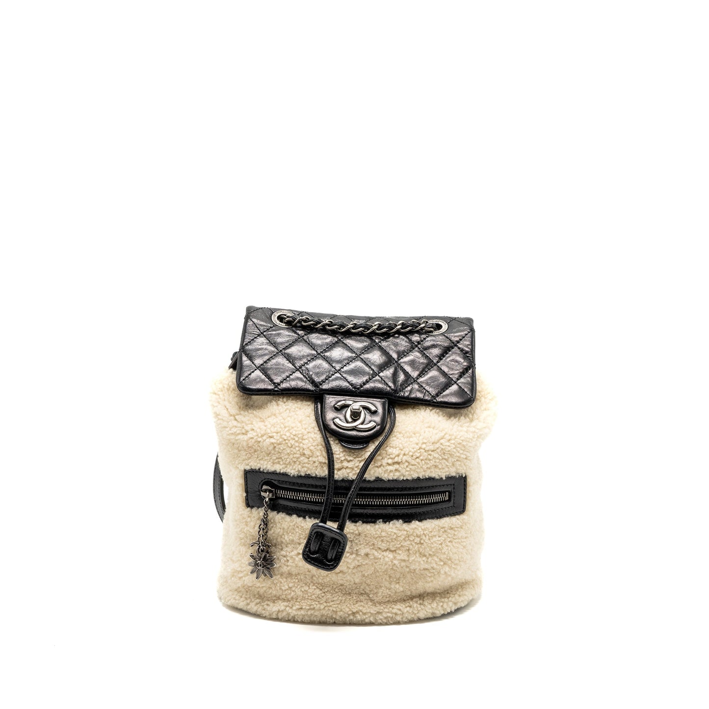 Chanel mountain backpack quilted calfskin shearling ruthenium Multicolor Multicolour Small